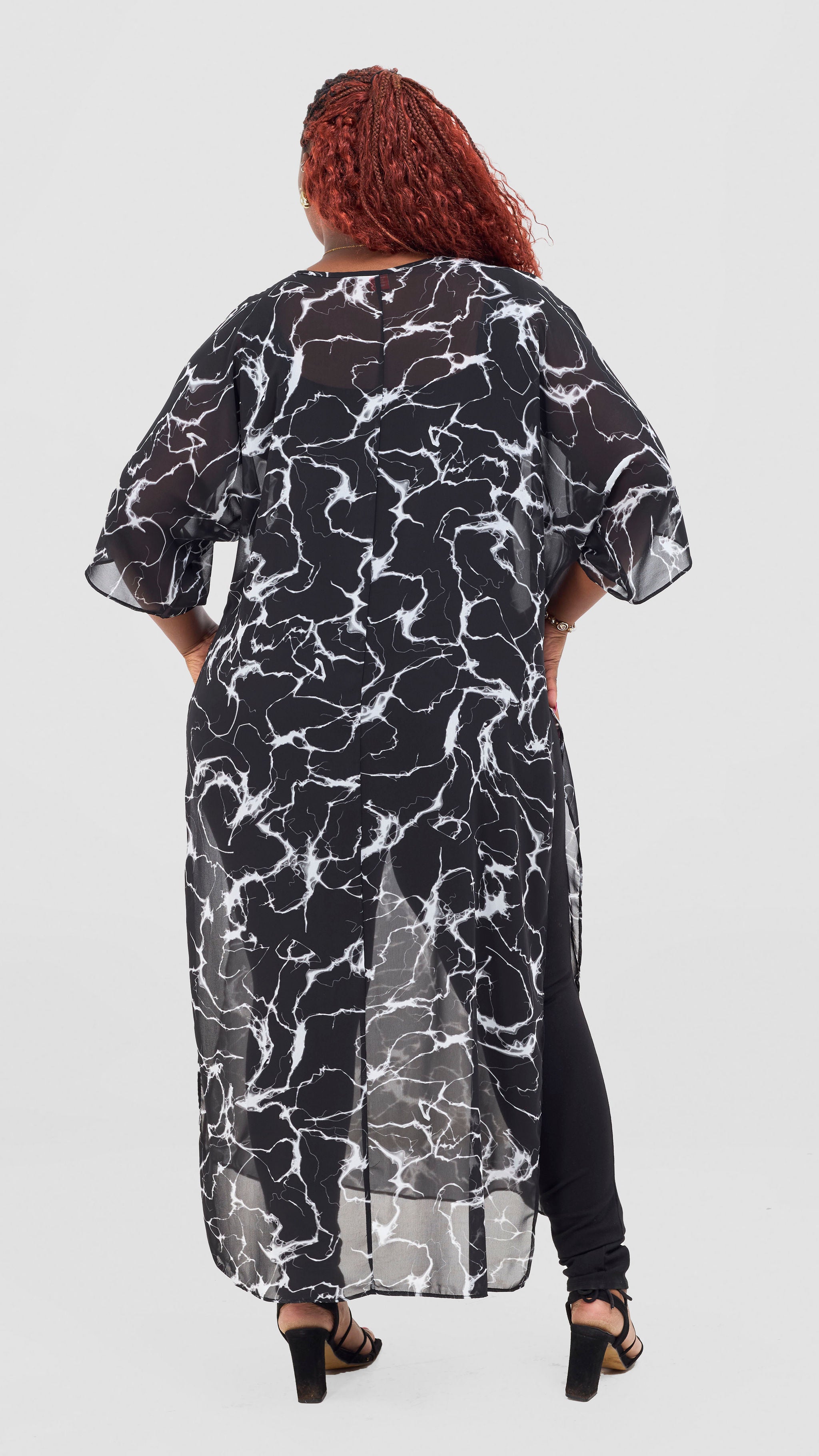 Vivo Lani Maxi Top - Black / Grey Print