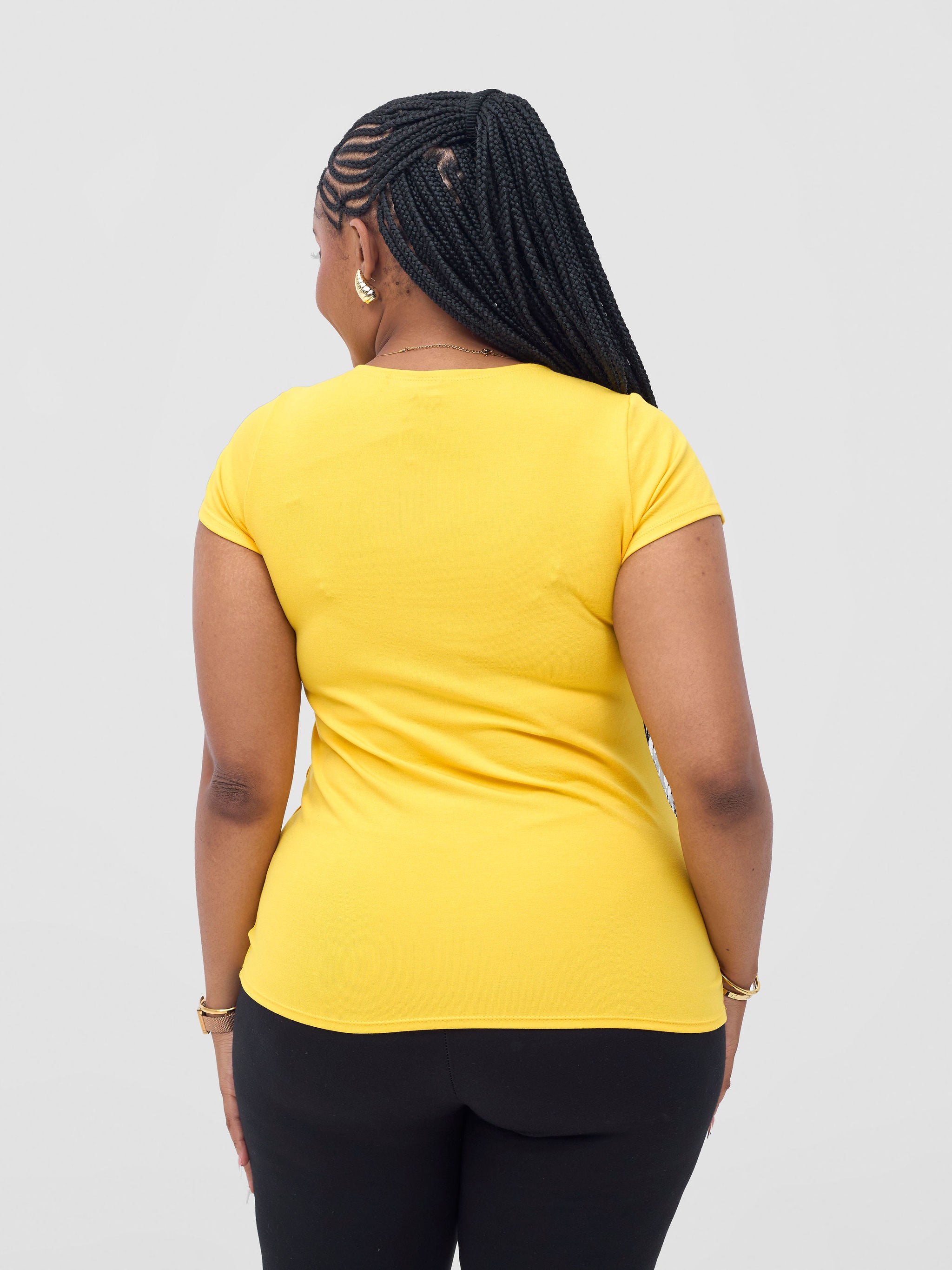 Vivo Basic Val Cap Sleeve Top - Yellow