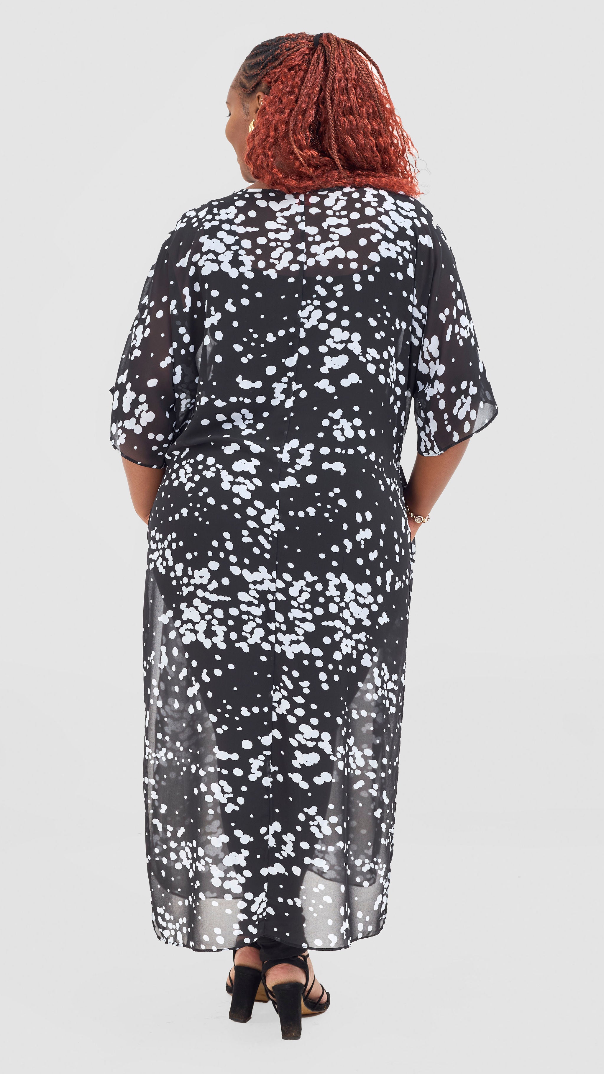 Vivo Lani Maxi Top - Black / White Print