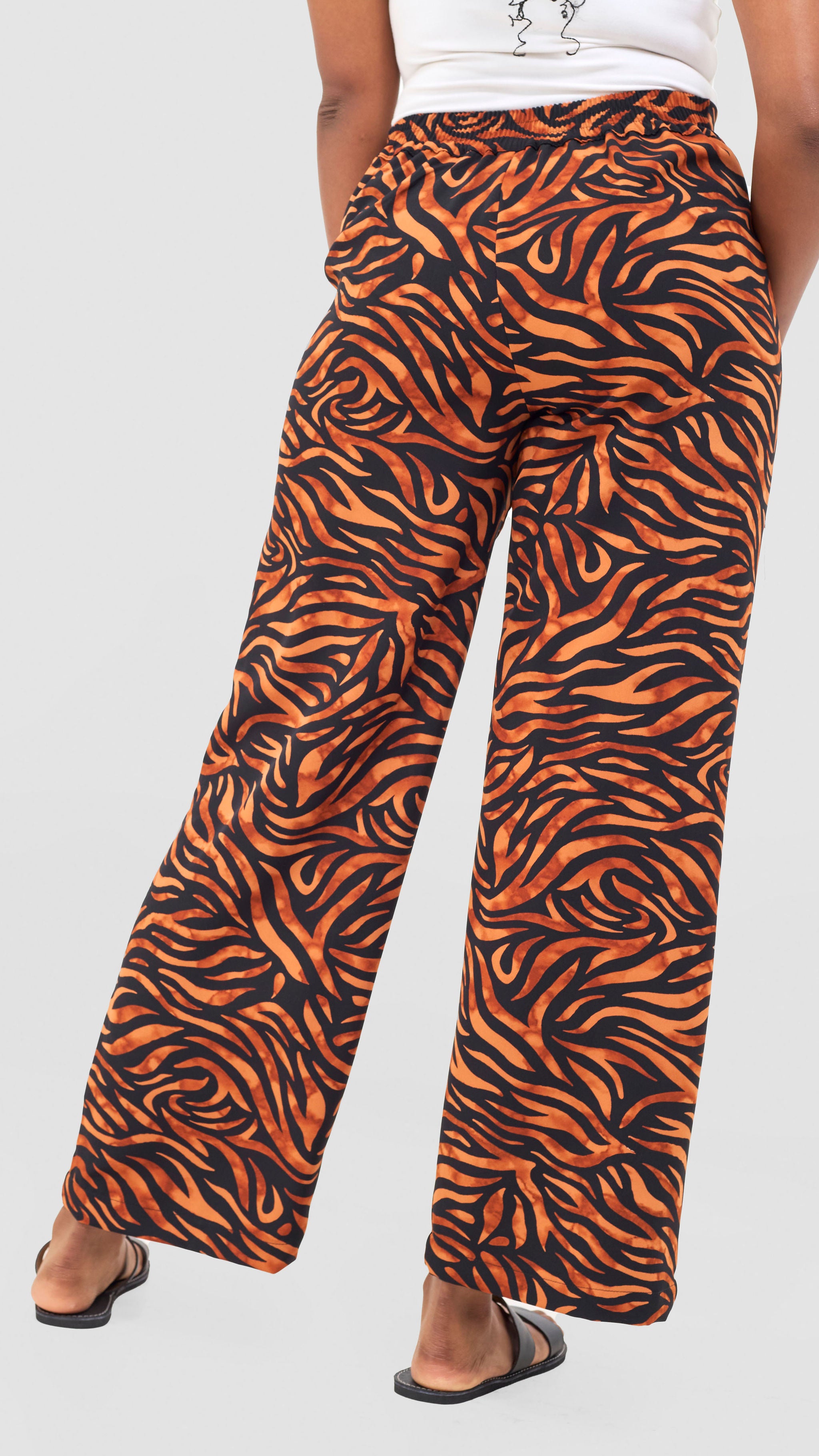 Vivo Maisha Wide Leg Pants - Rust / Black Isa Print