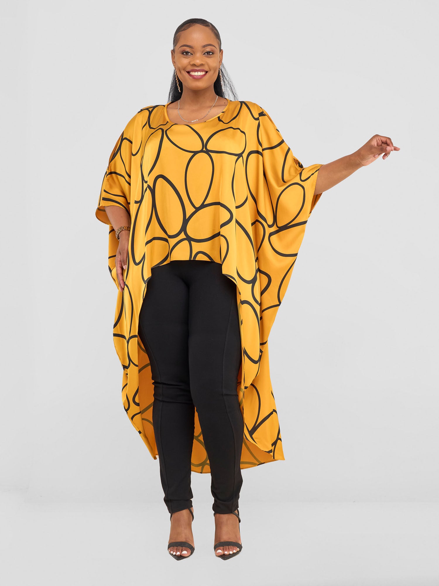 Vivo X Essence High Low Top - Mustard / Black Koto Print