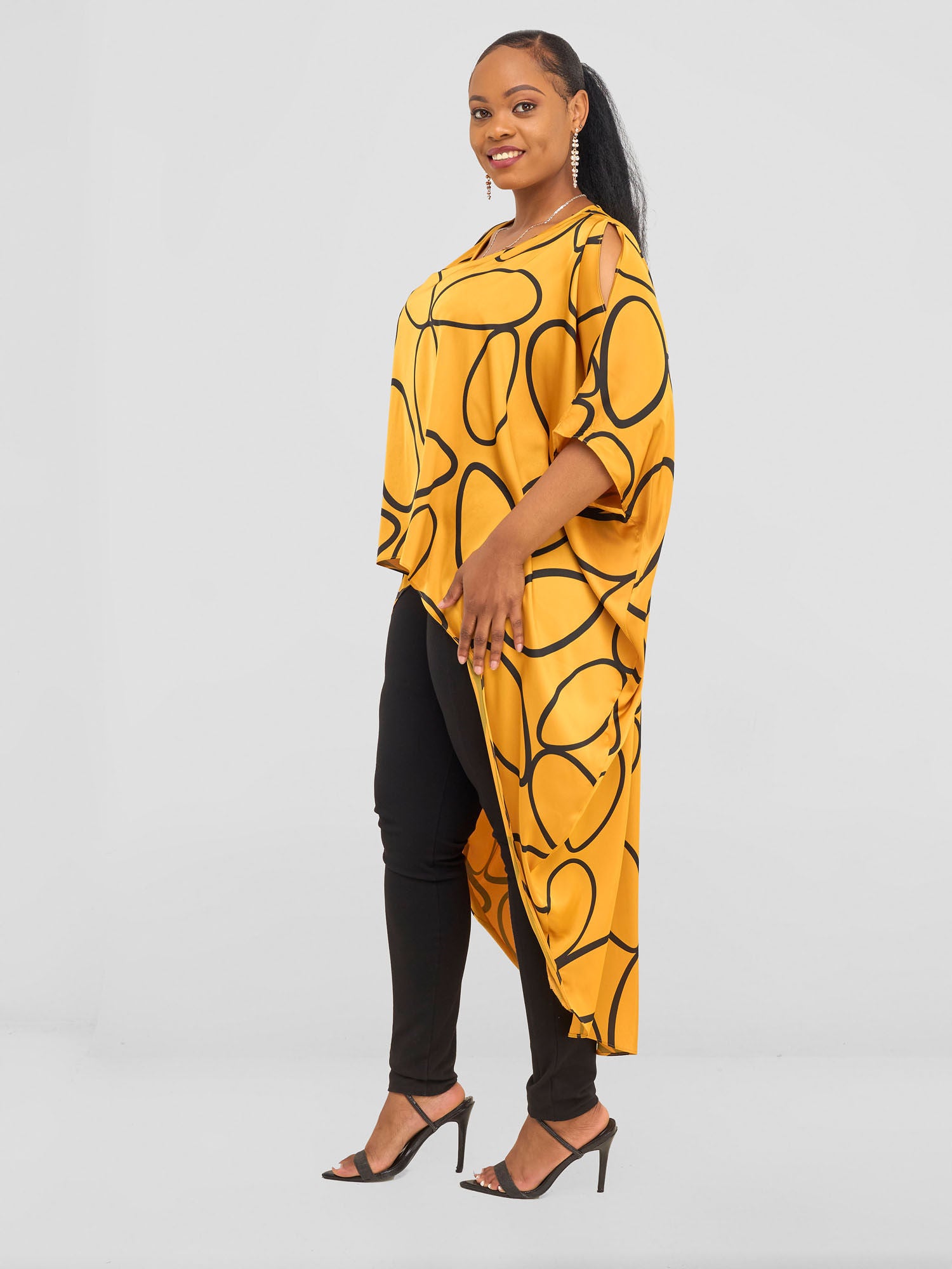 Vivo X Essence High Low Top - Mustard / Black Koto Print