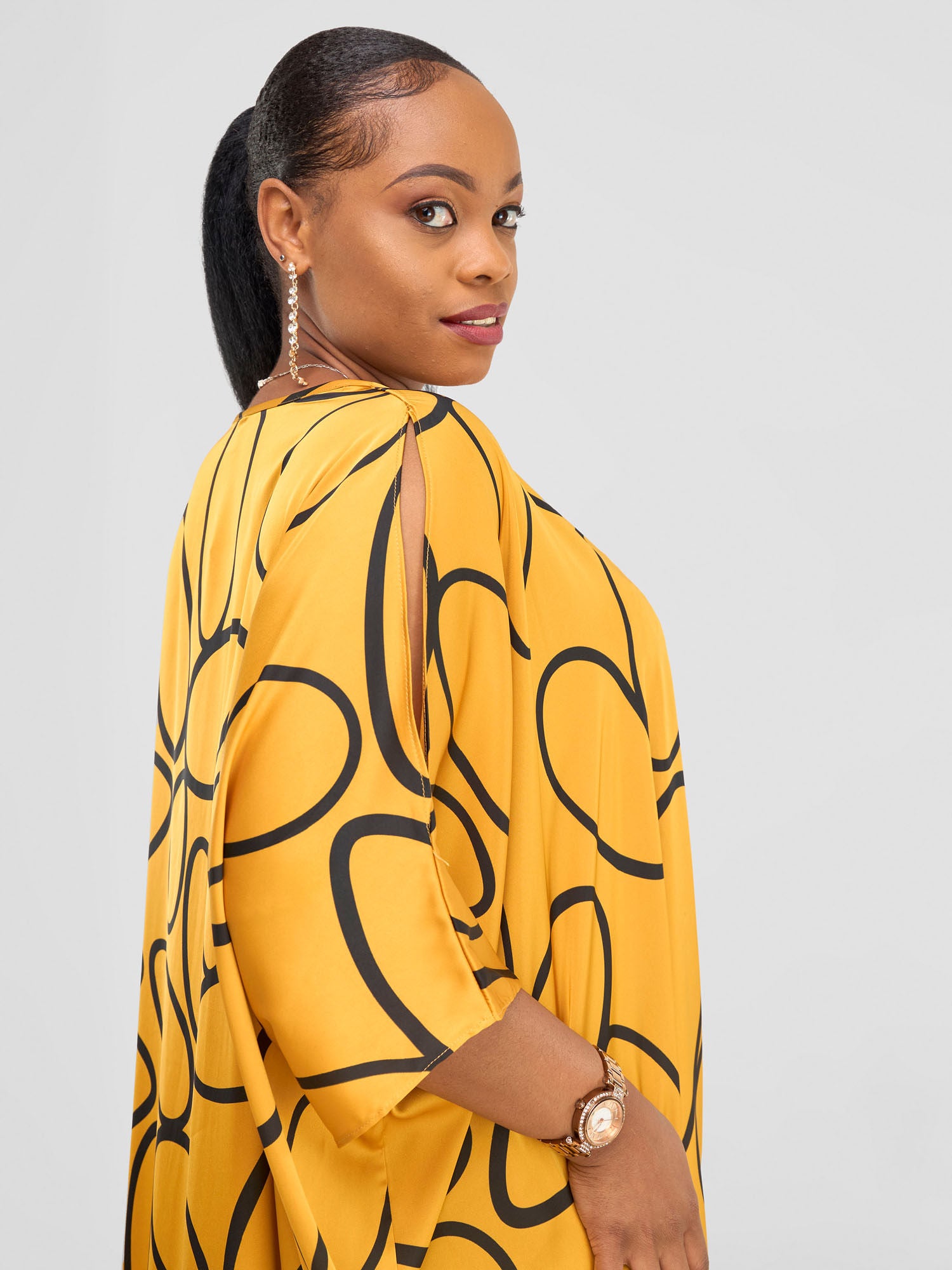 Vivo X Essence High Low Top - Mustard / Black Koto Print