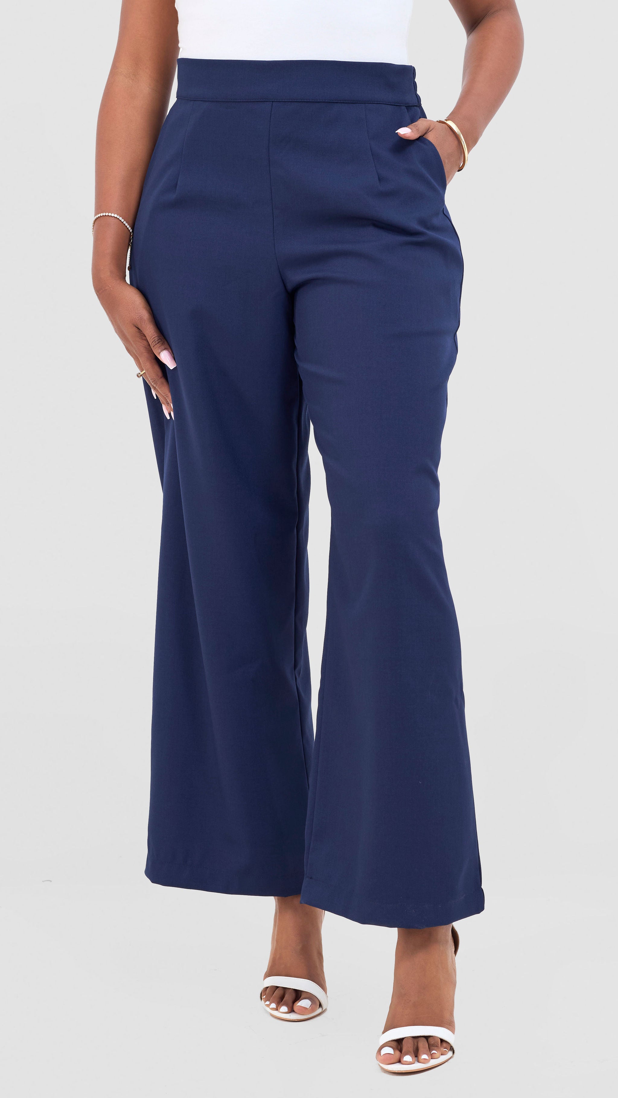 Vivo Tahisa Straight Leg Pants - Navy