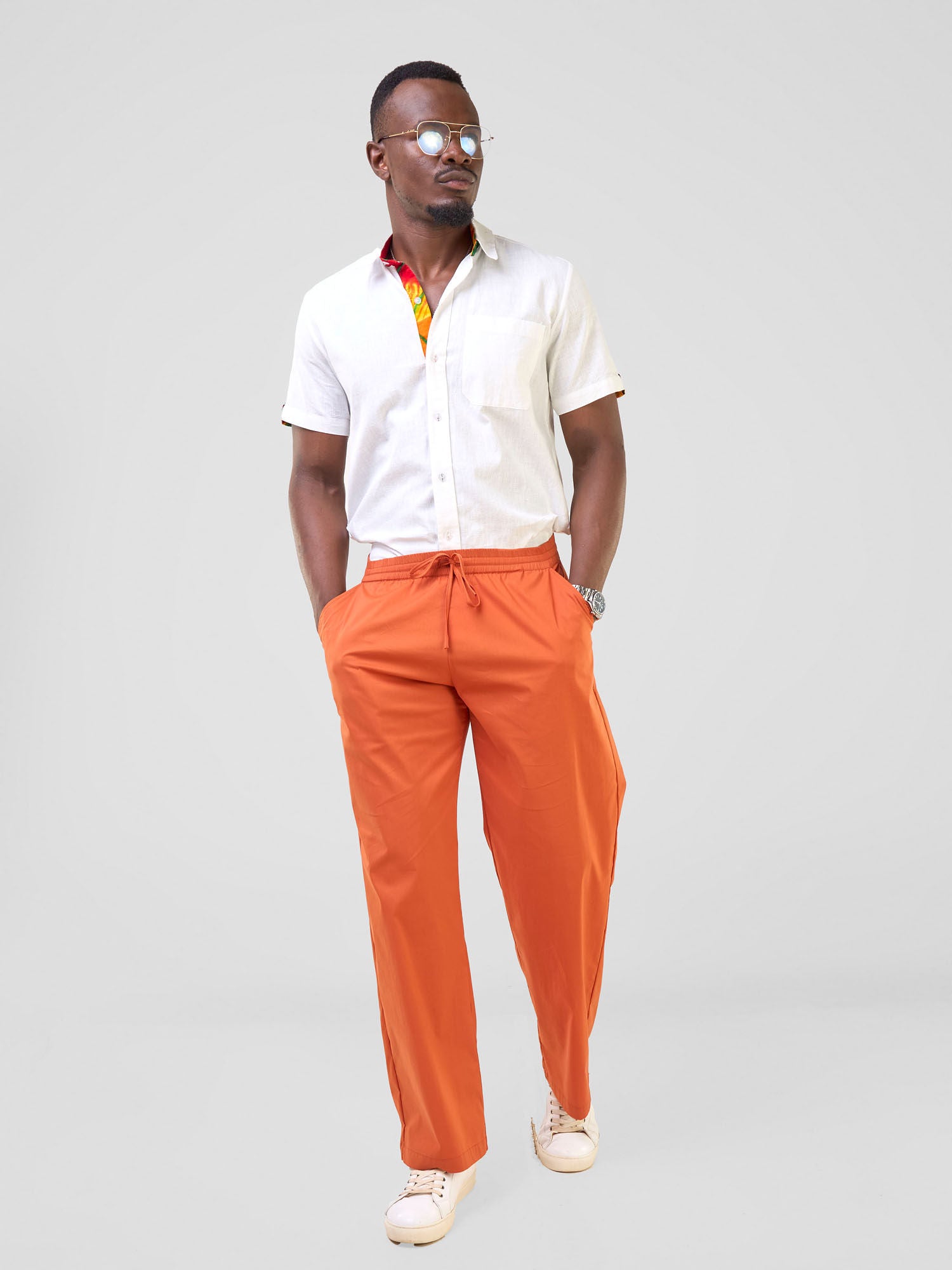 Safari Njano Men's Easy Fit Pants - Rust