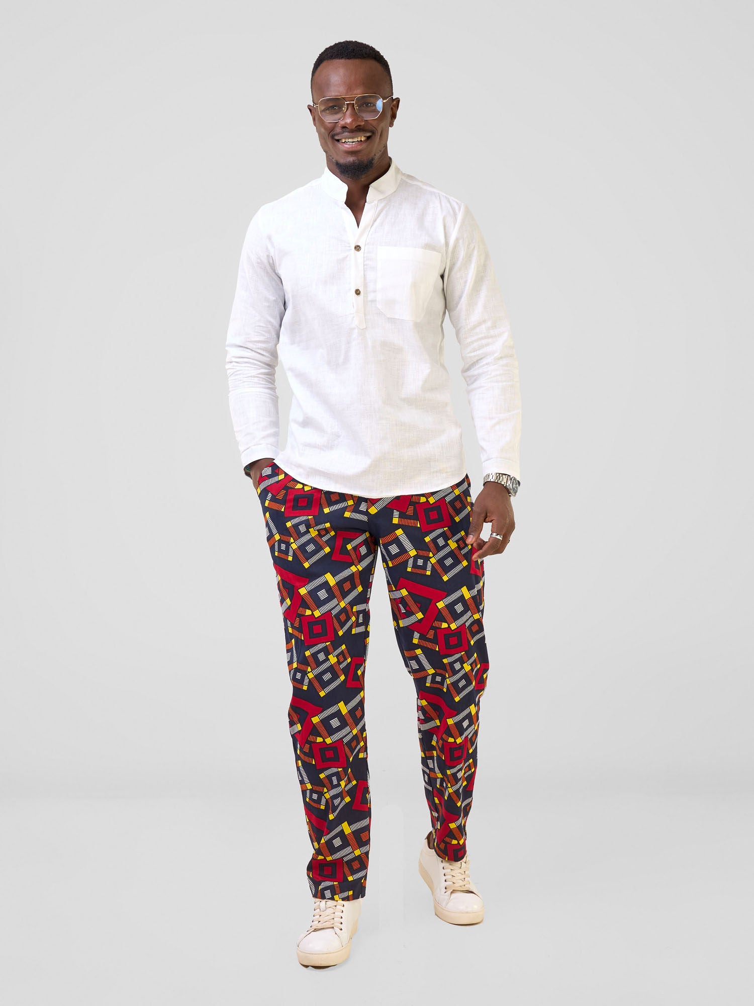 Safari Njano Men's Straight Leg Pants - Jura Print