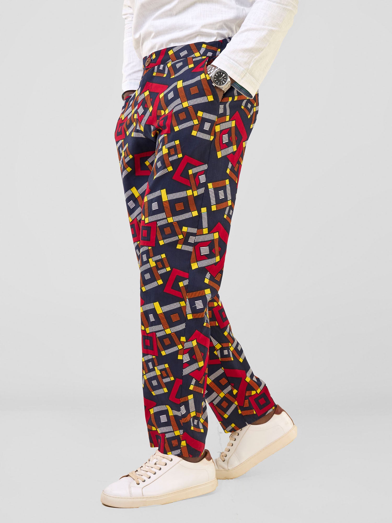 Safari Njano Men's Straight Leg Pants - Jura Print