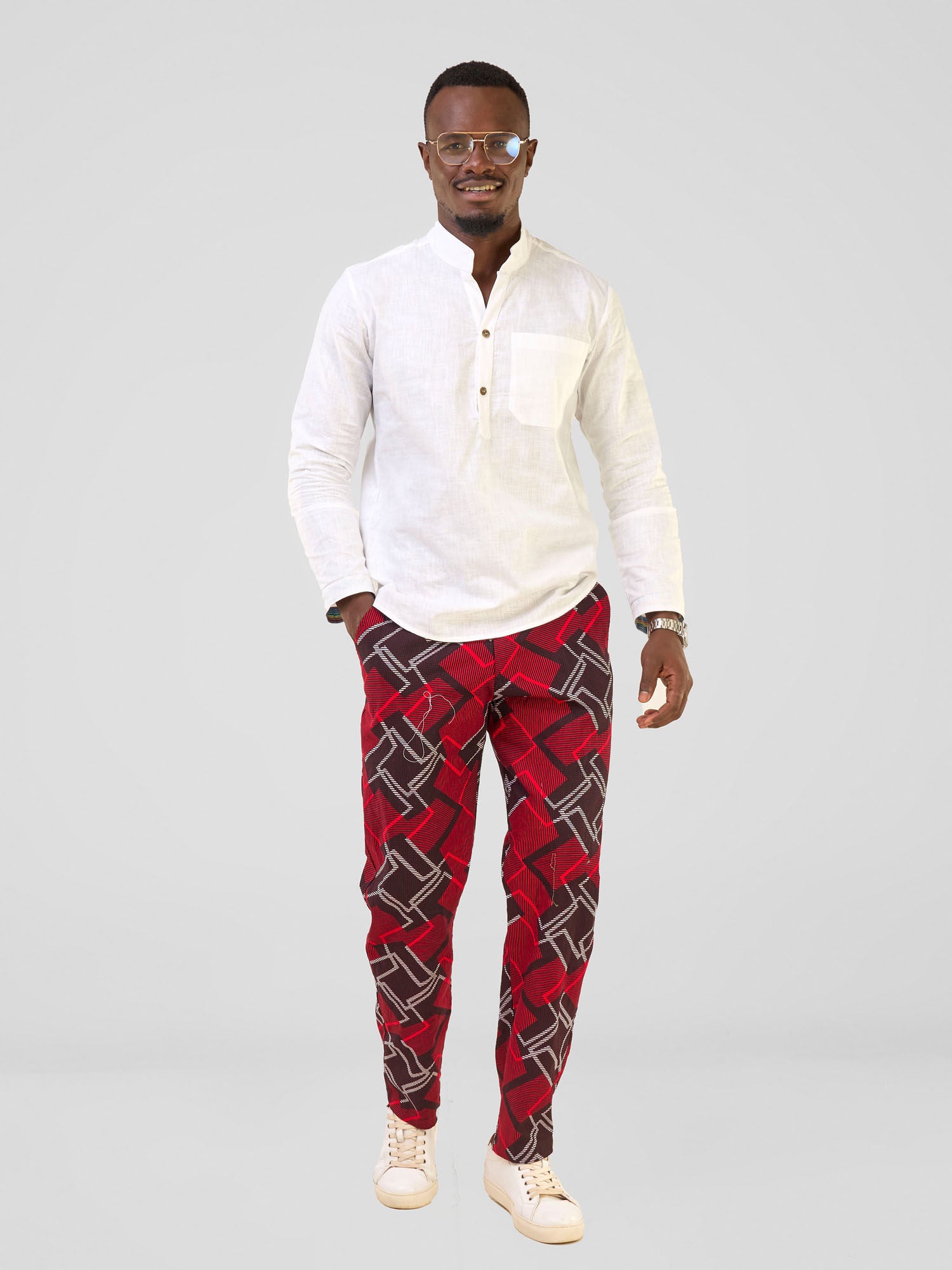 Safari Njano Men's Straight Leg Pants - Obu Print