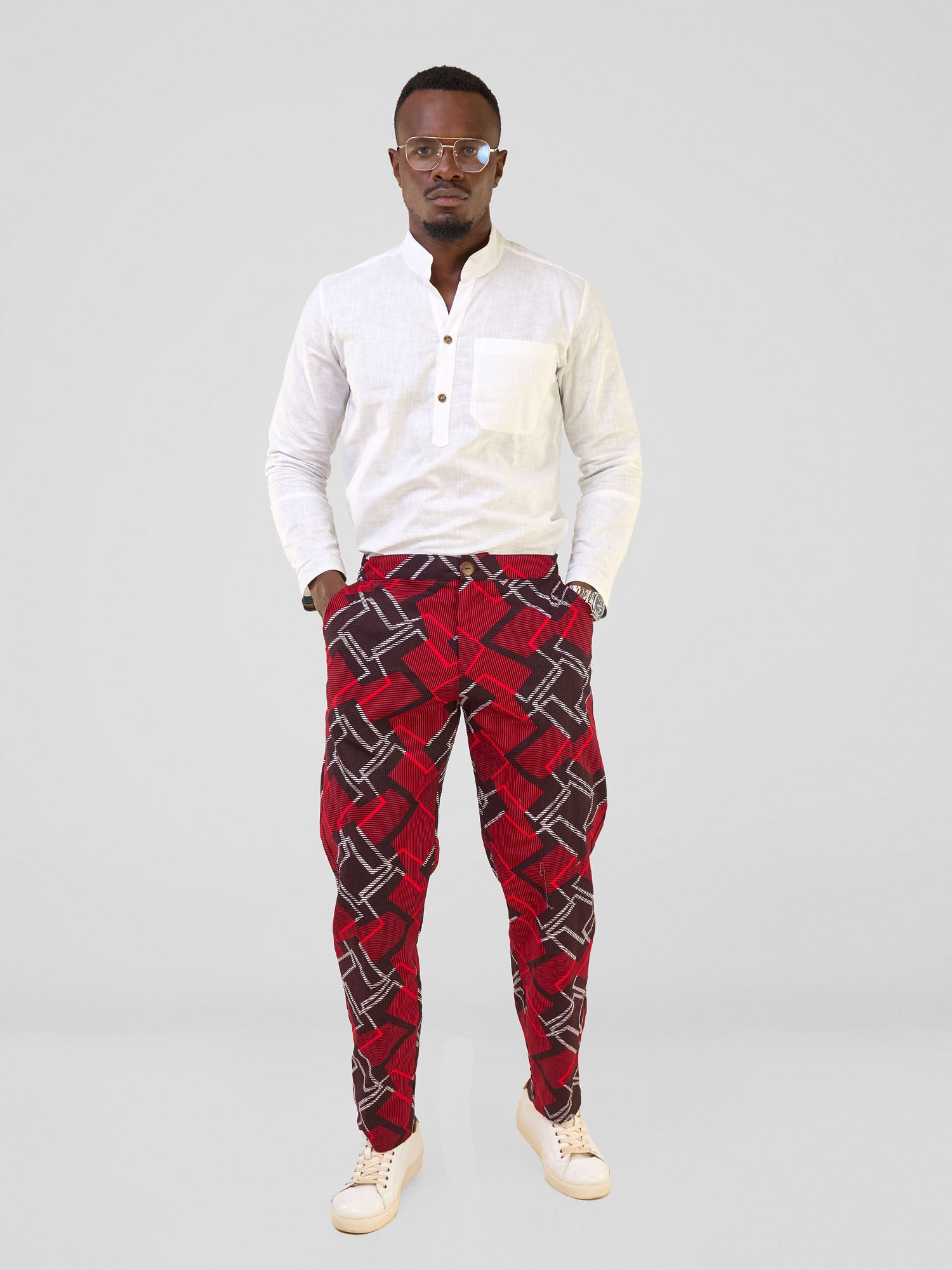 Safari Njano Men's Straight Leg Pants - Obu Print
