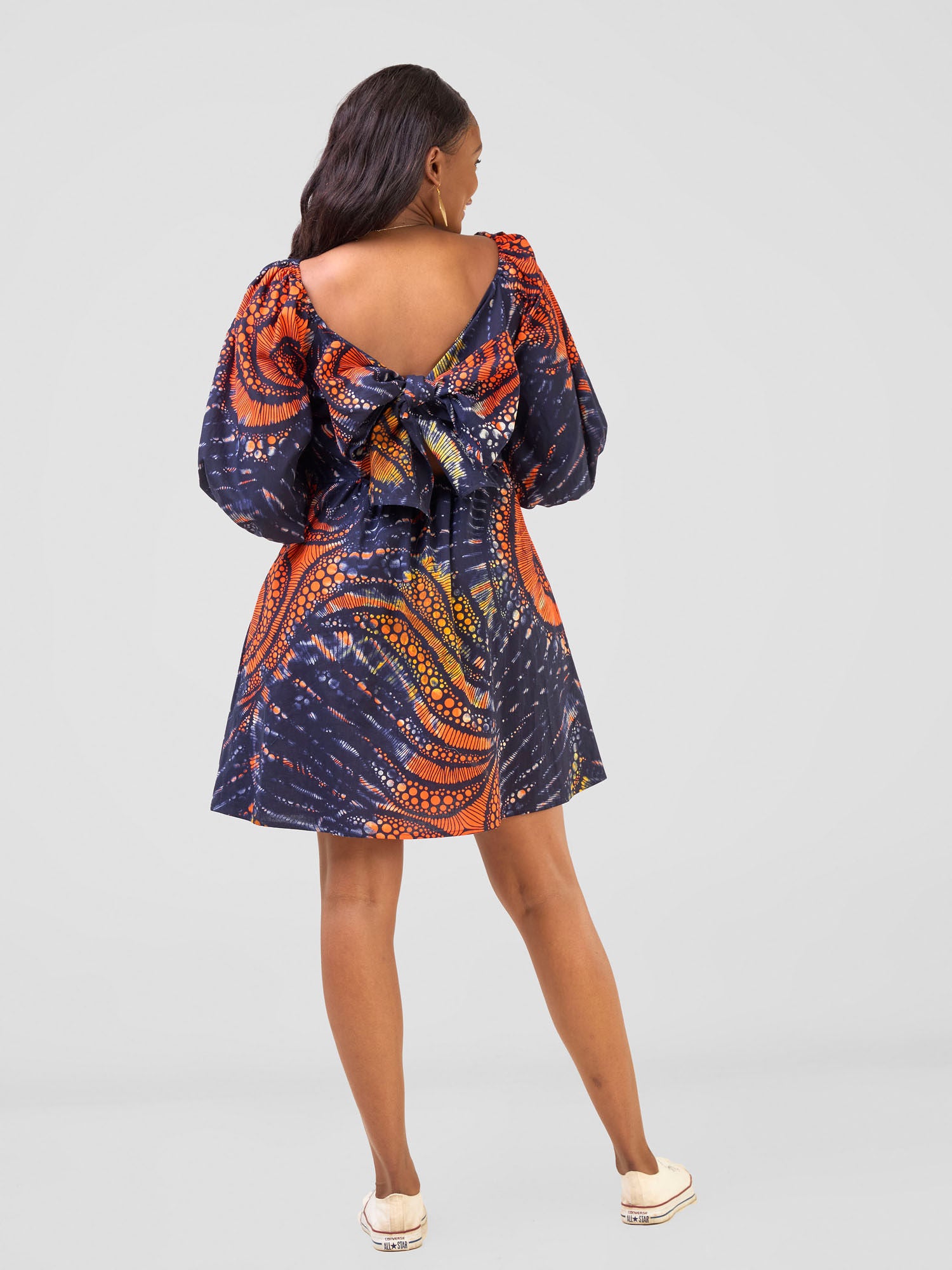 Safari Njano Front Tie Dress - Sai Print