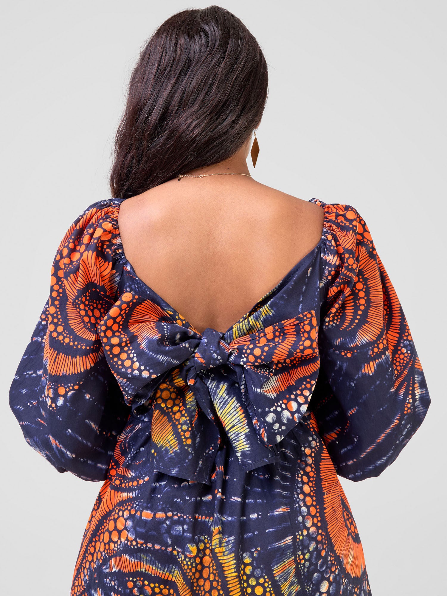 Safari Njano Front Tie Dress - Sai Print
