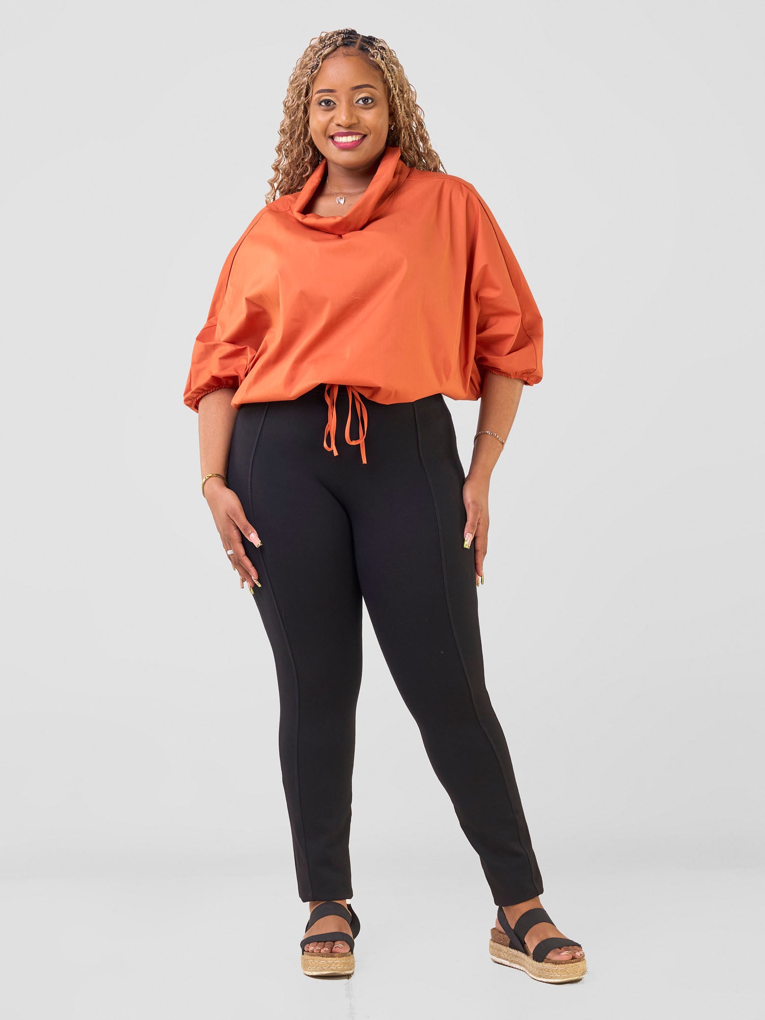 Safari Njano Cowl Top - Rust