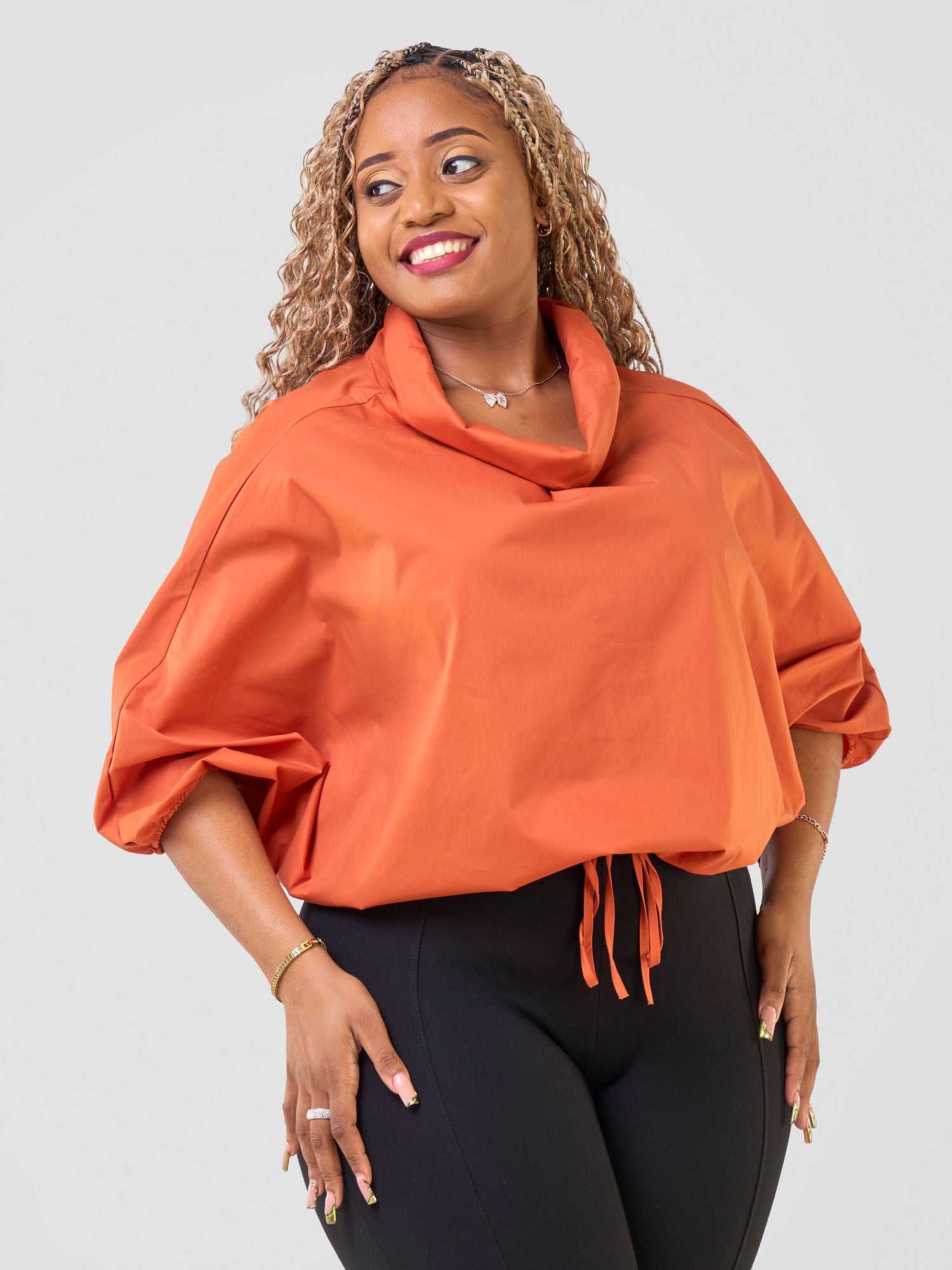 Safari Njano Cowl Top - Rust