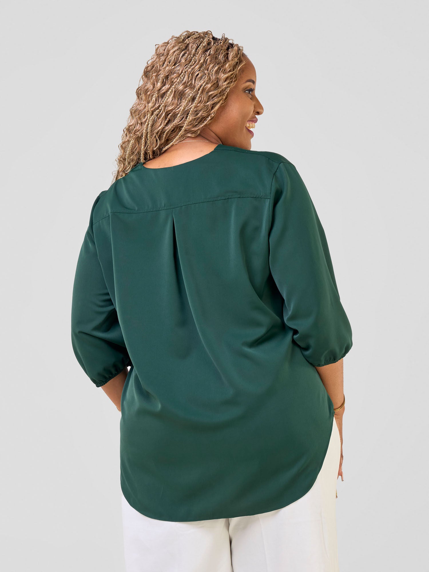 Vivo Dua 3/4 Sleeved V Neck Shirt - Green