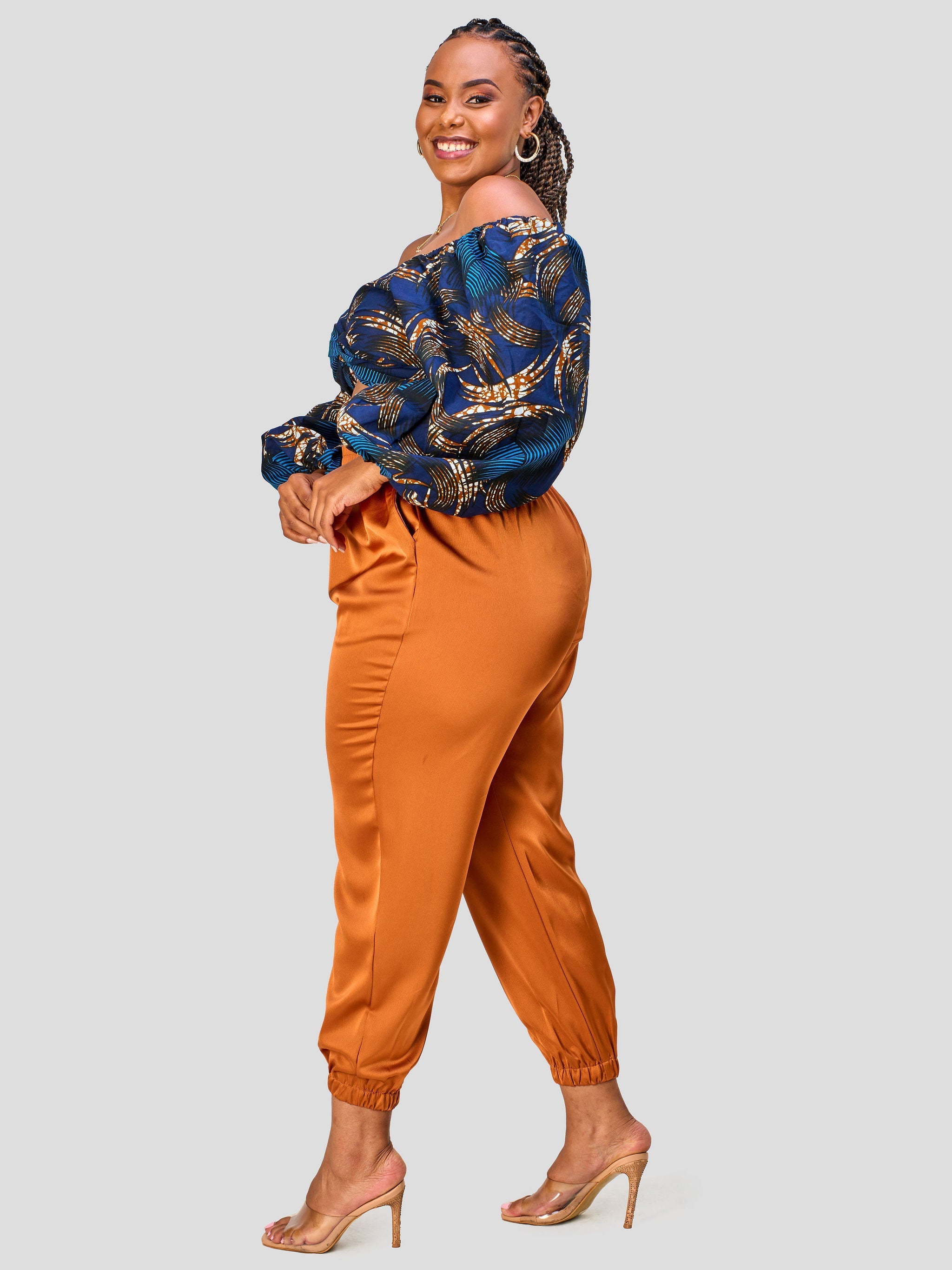 Vivo Nimali Satin Joggers - Rust