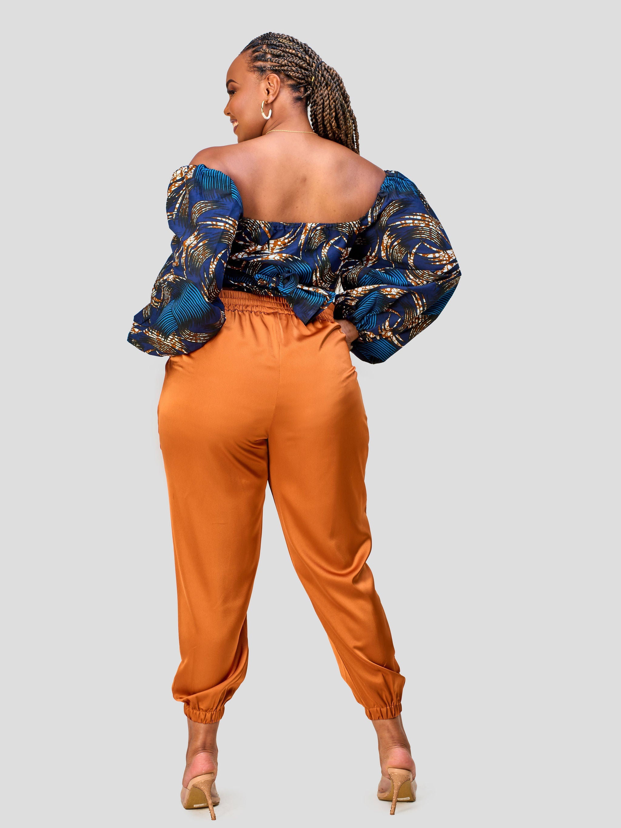 Vivo Nimali Satin Joggers - Rust