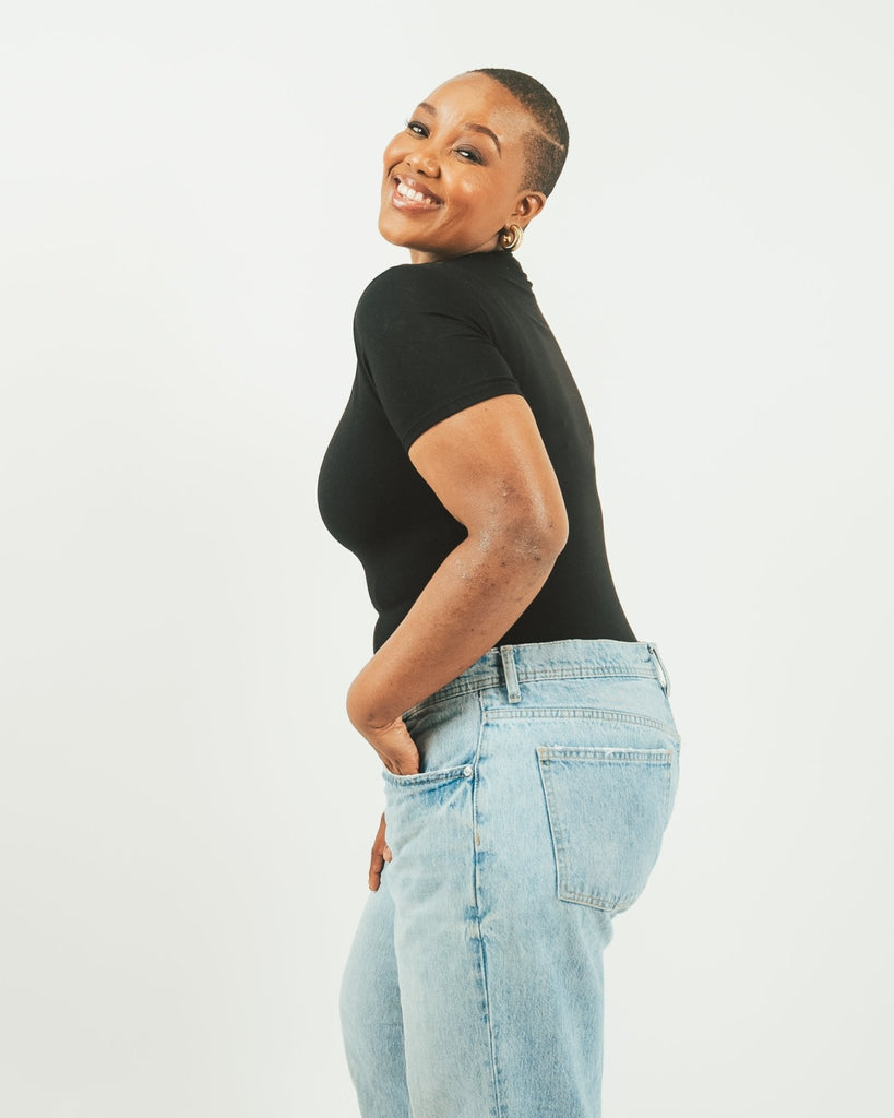 Vivo X This Is Essential Short Sleeve Bodysuit - Black - Shopzetu