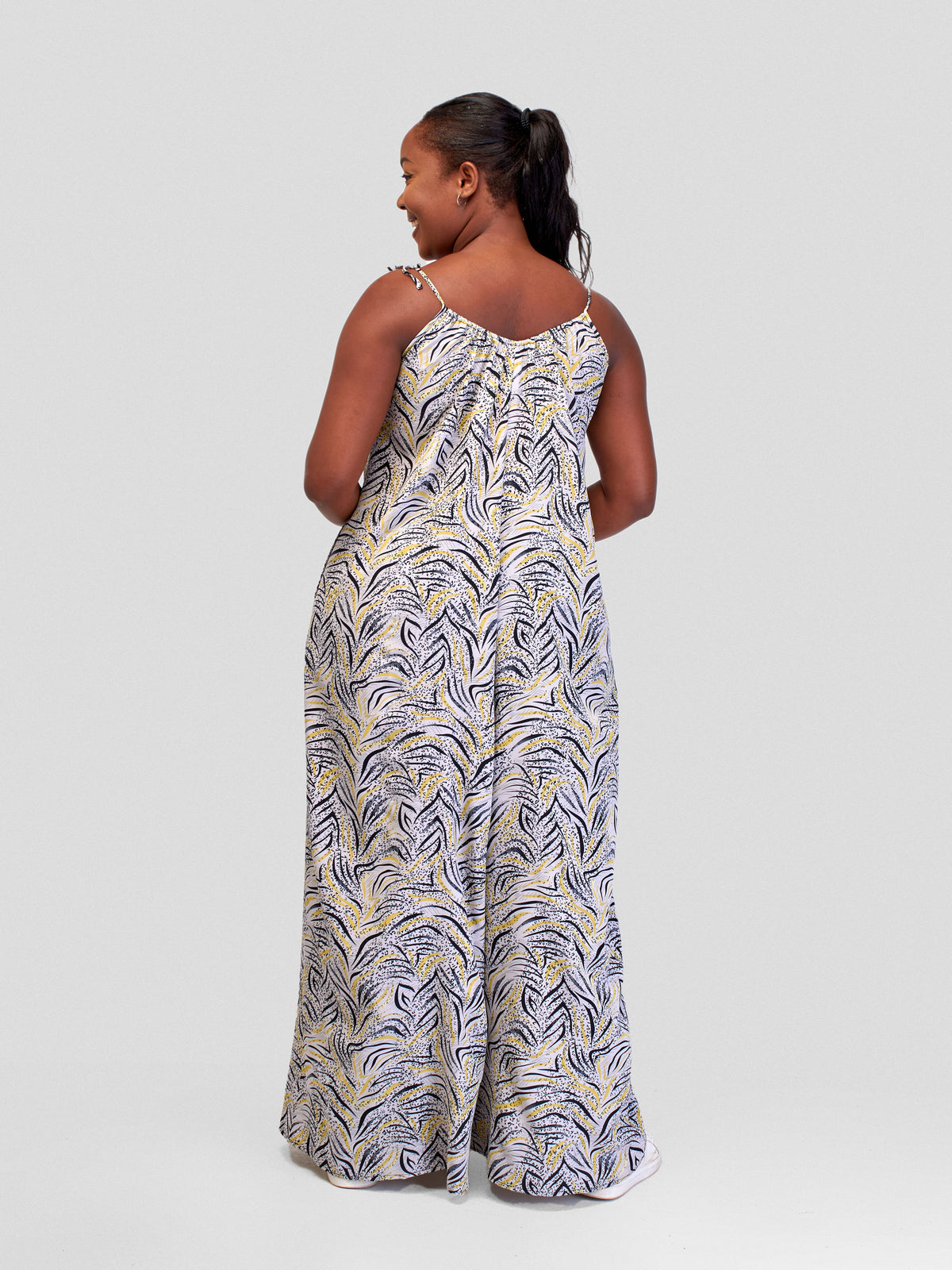 Vivo Soleil Sleeveless Drape Jumpsuit - Mulberry / Dusty Pink Almasi Print