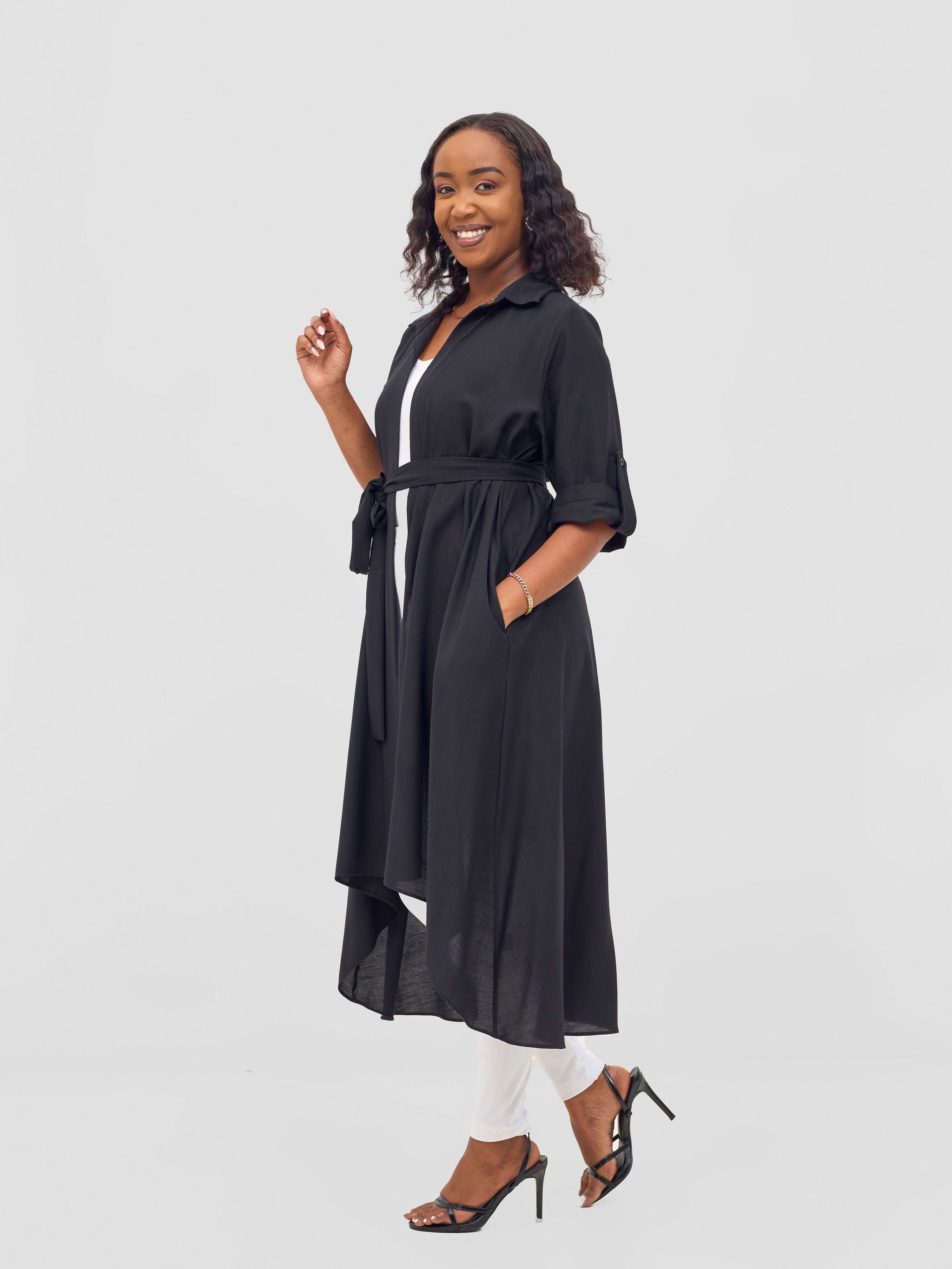 Vivo Ava 3/4 Sleeve Kimono - Black