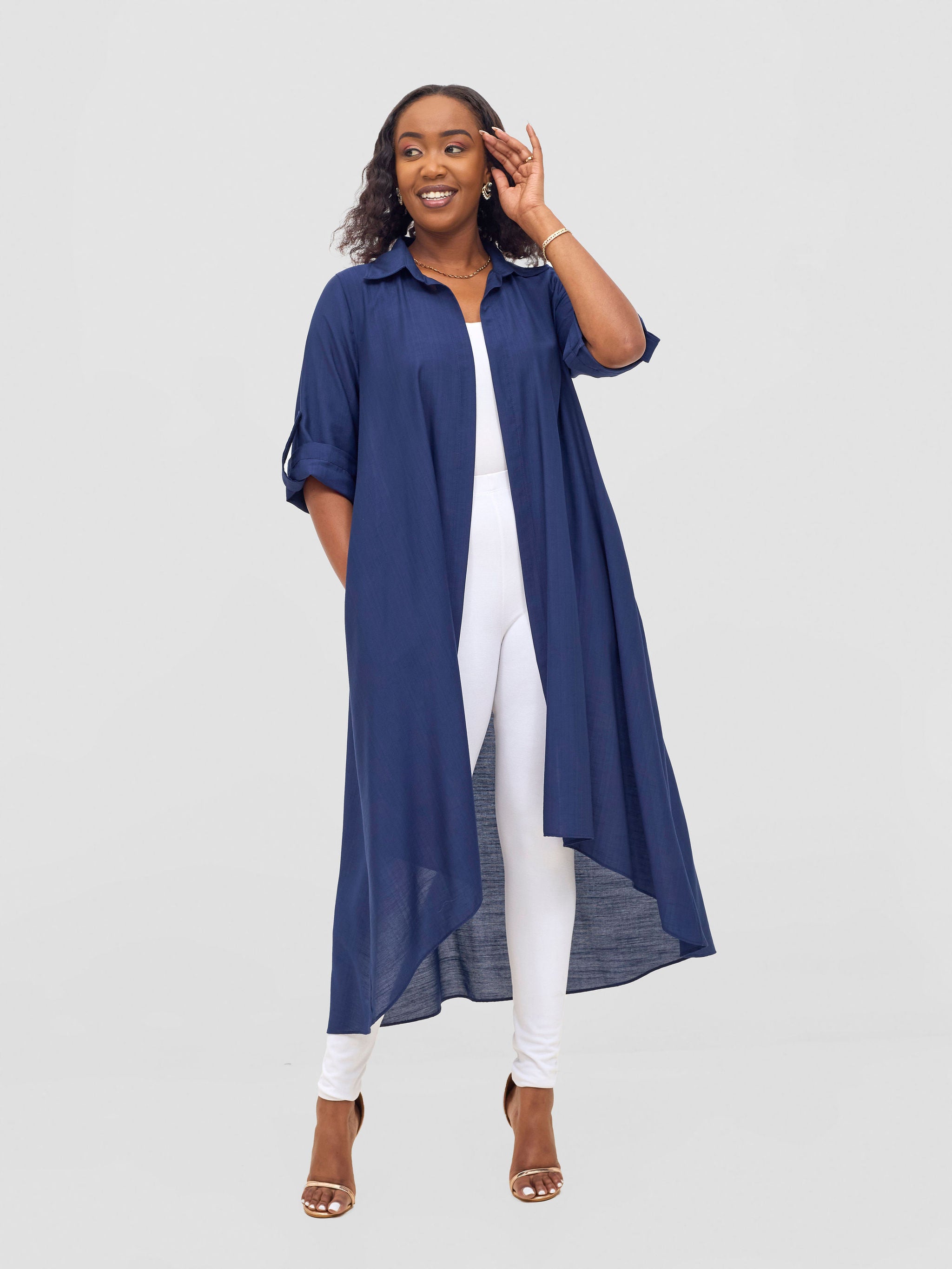 Vivo Ava 3/4 Sleeve Kimono -Navy