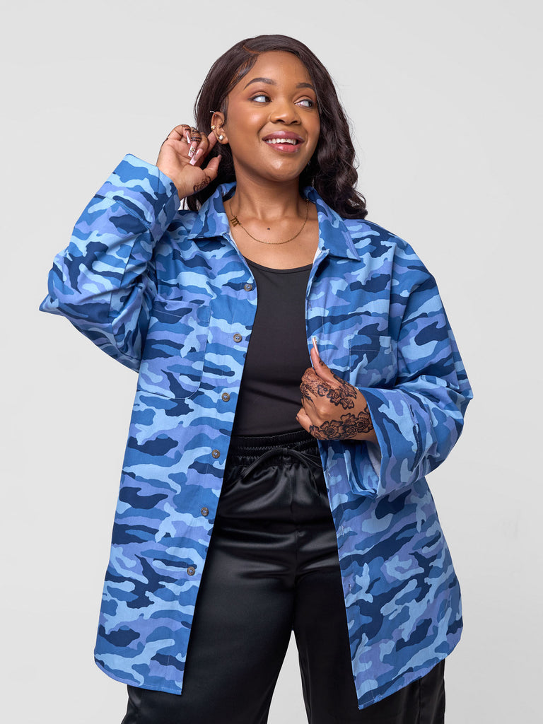 Zoya Yuni Oversized Shirt - Blue