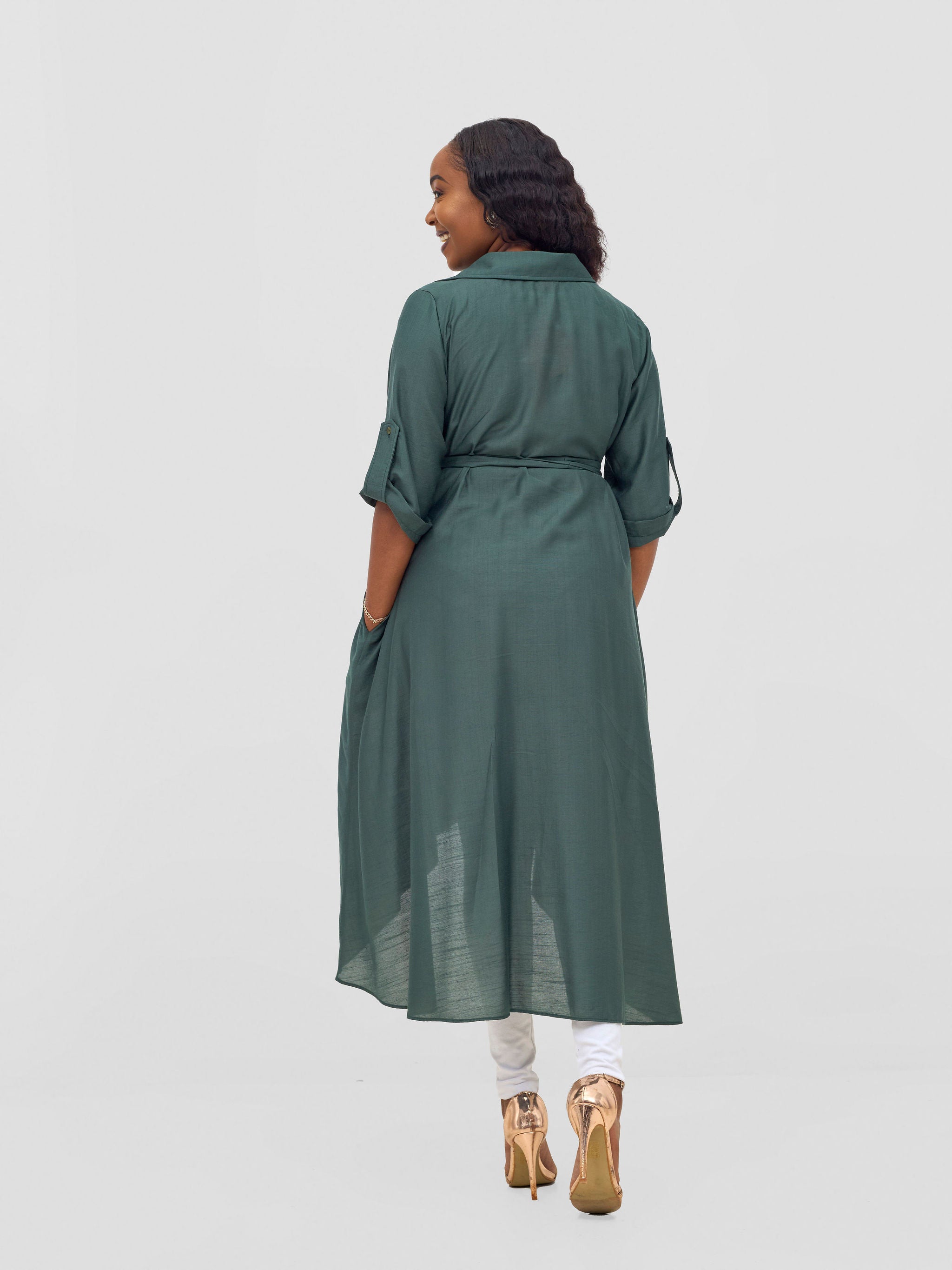 Vivo Ava 3/4 Sleeve Kimono - Dark Green