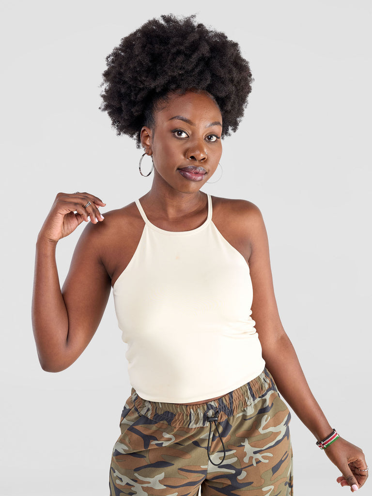 Zoya Yuni Halter Midriff Top - Beige
