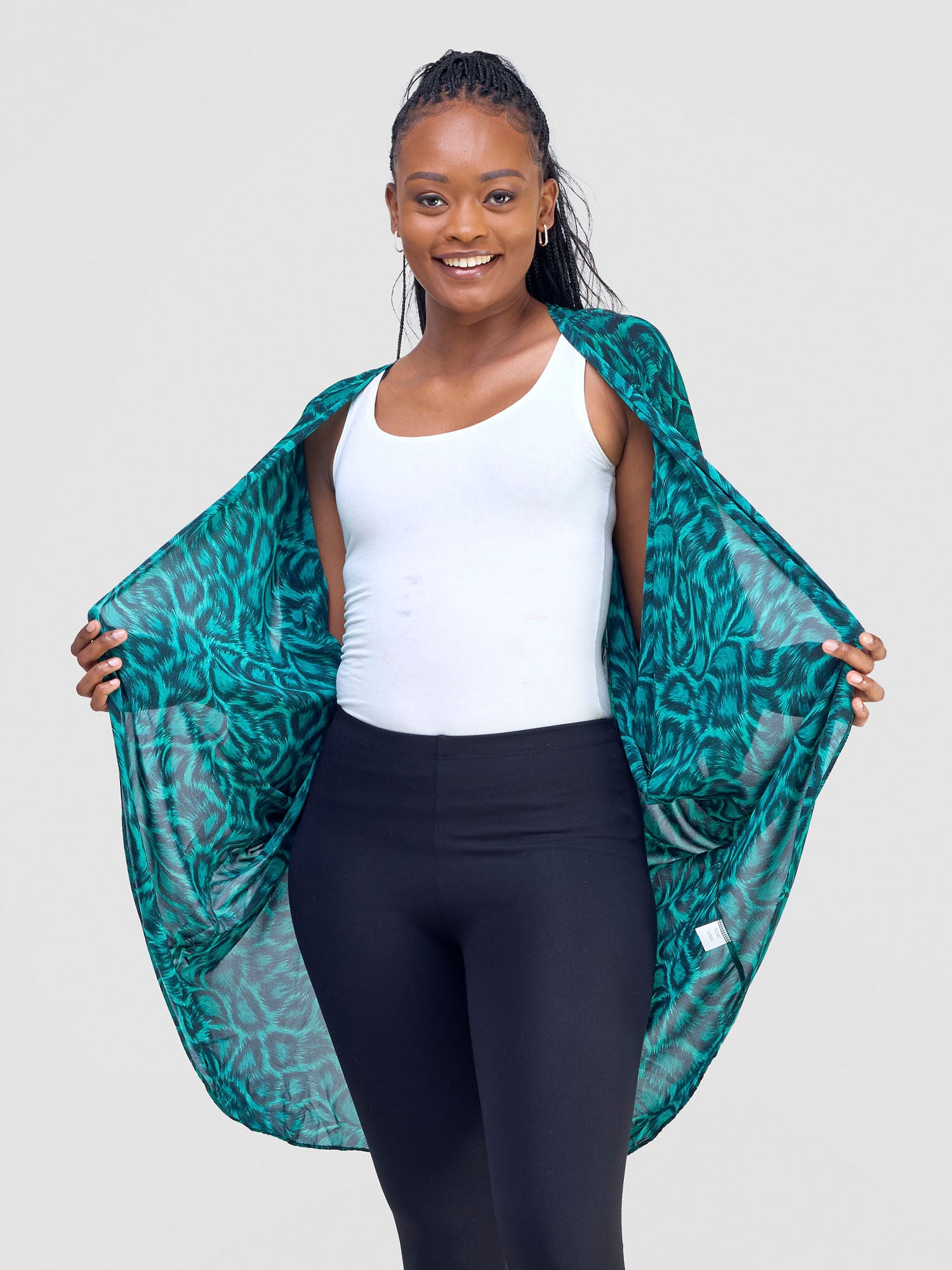 Vivo Maisha Butterfly Waterfall - Green / Black Chui Print