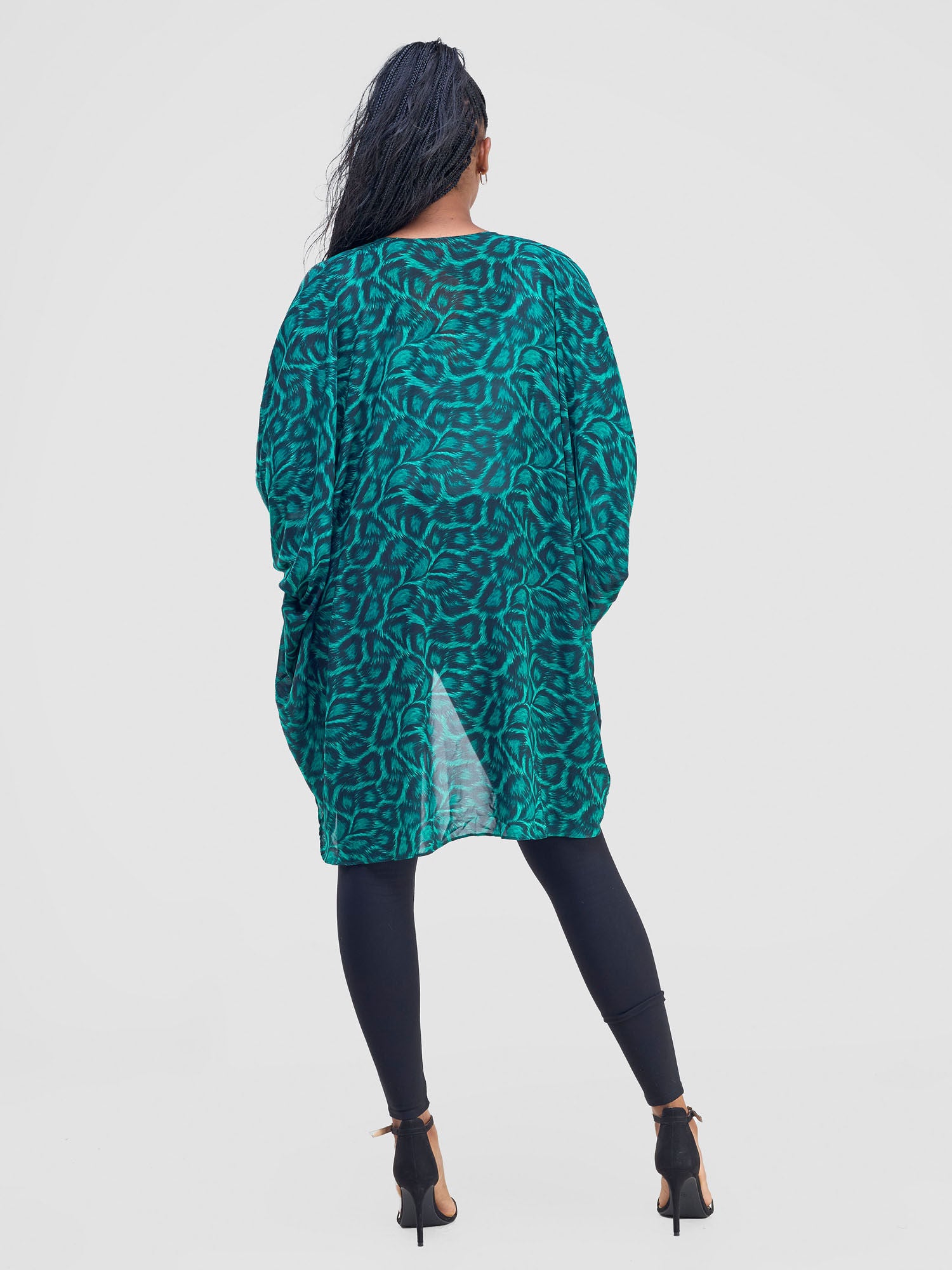 Vivo Maisha Butterfly Waterfall - Green / Black Chui Print