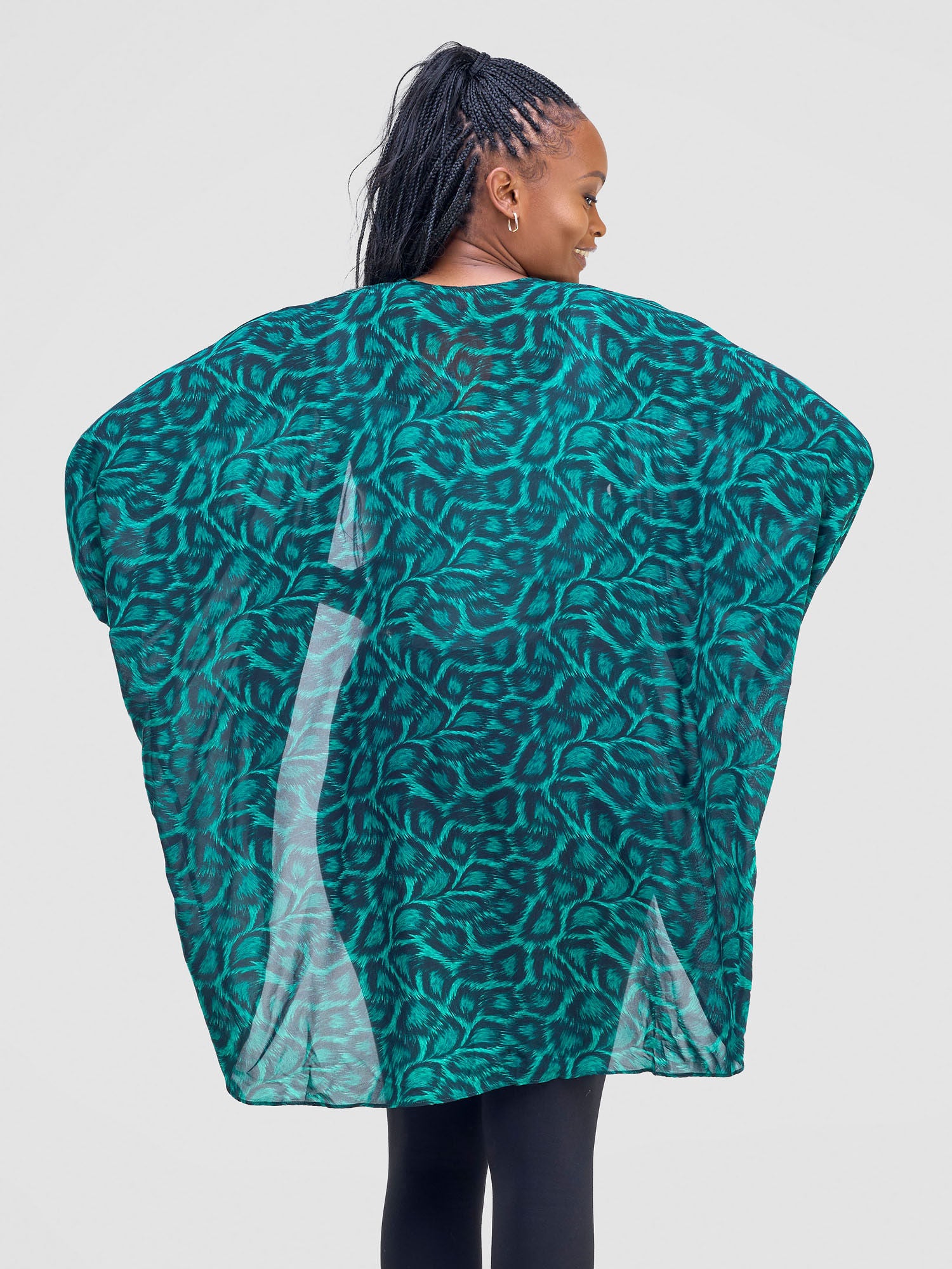 Vivo Maisha Butterfly Waterfall - Green / Black Chui Print
