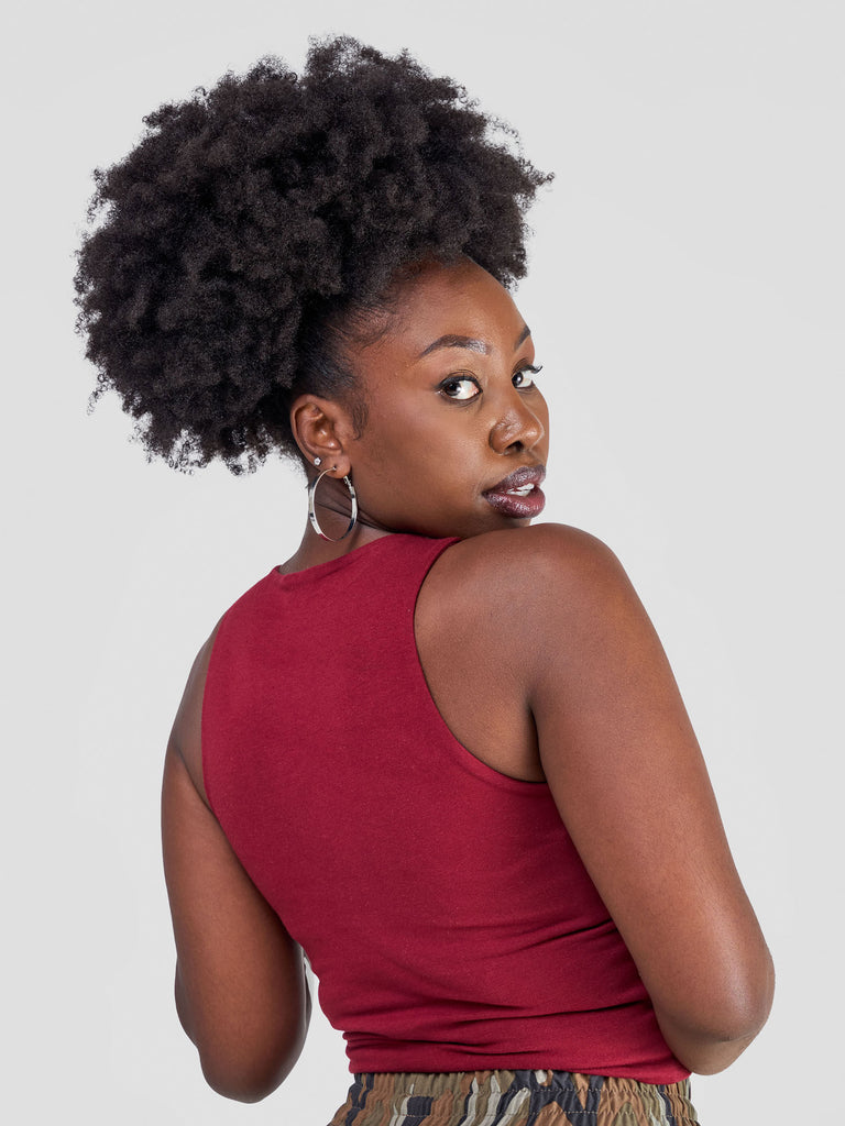 Zoya Yuni Halter Tank Top - Maroon