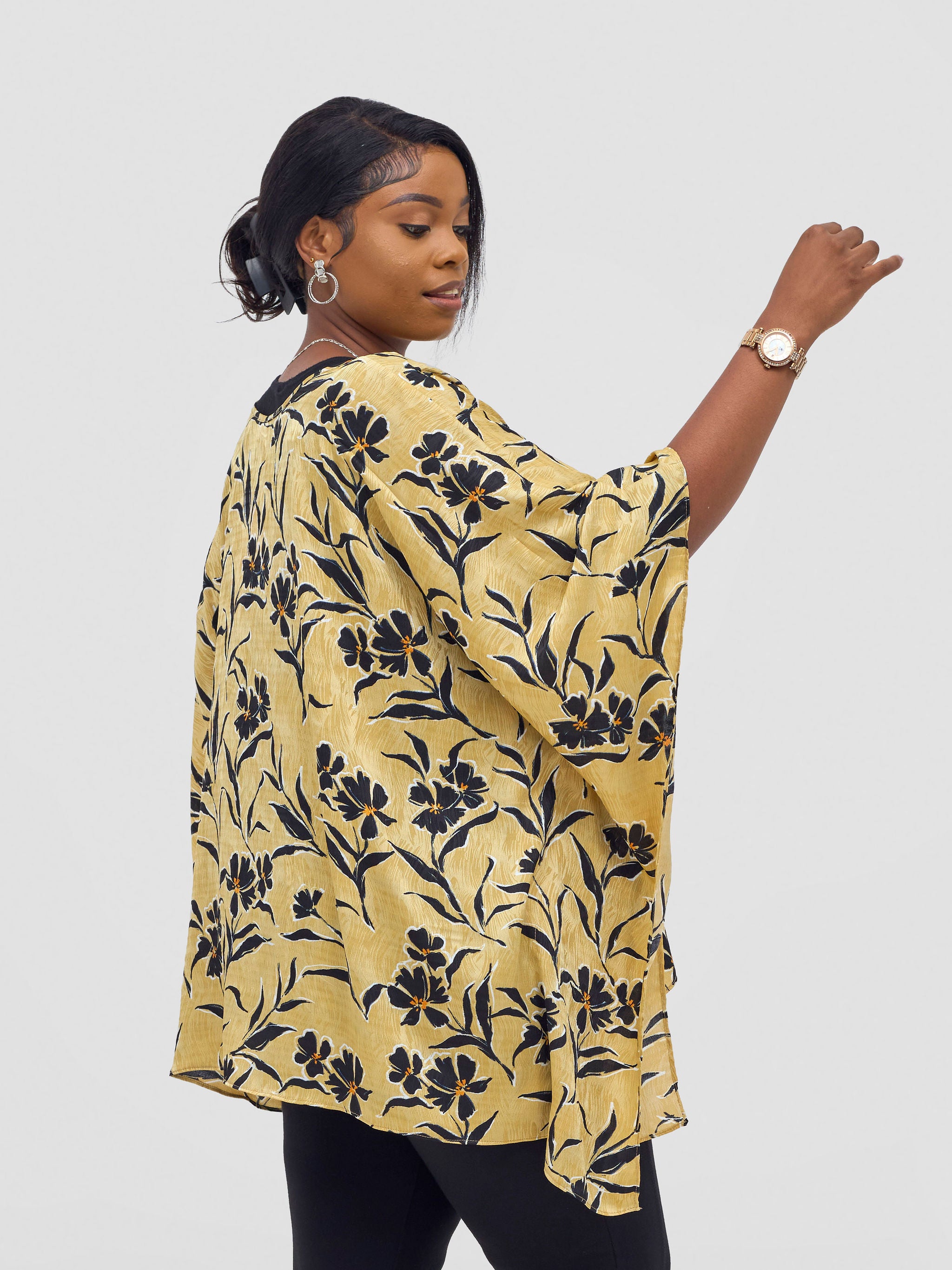 Vivo Ayana Wide Top - Beige / Mustard Bayu Print