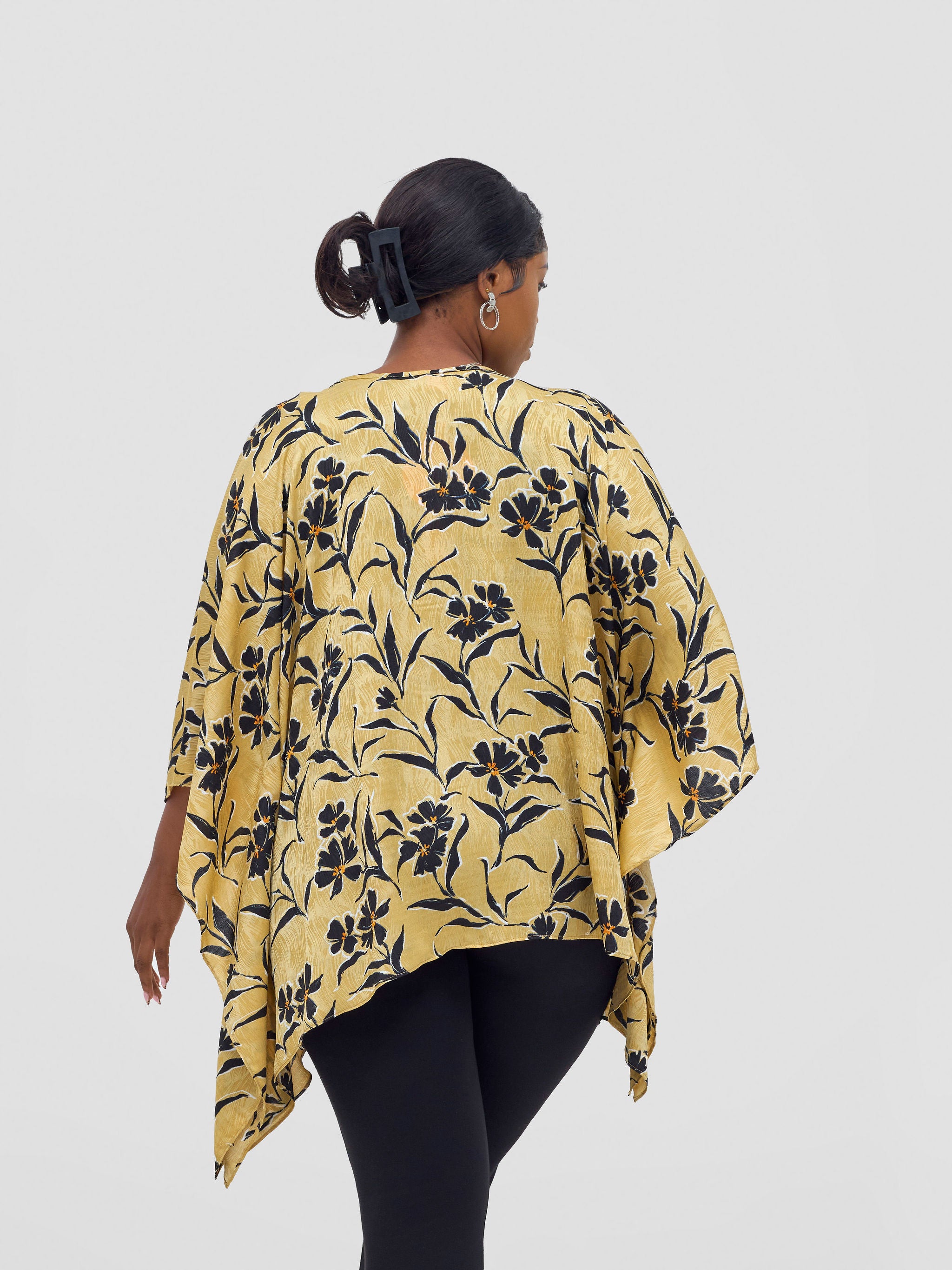 Vivo Ayana Wide Top - Beige / Mustard Bayu Print