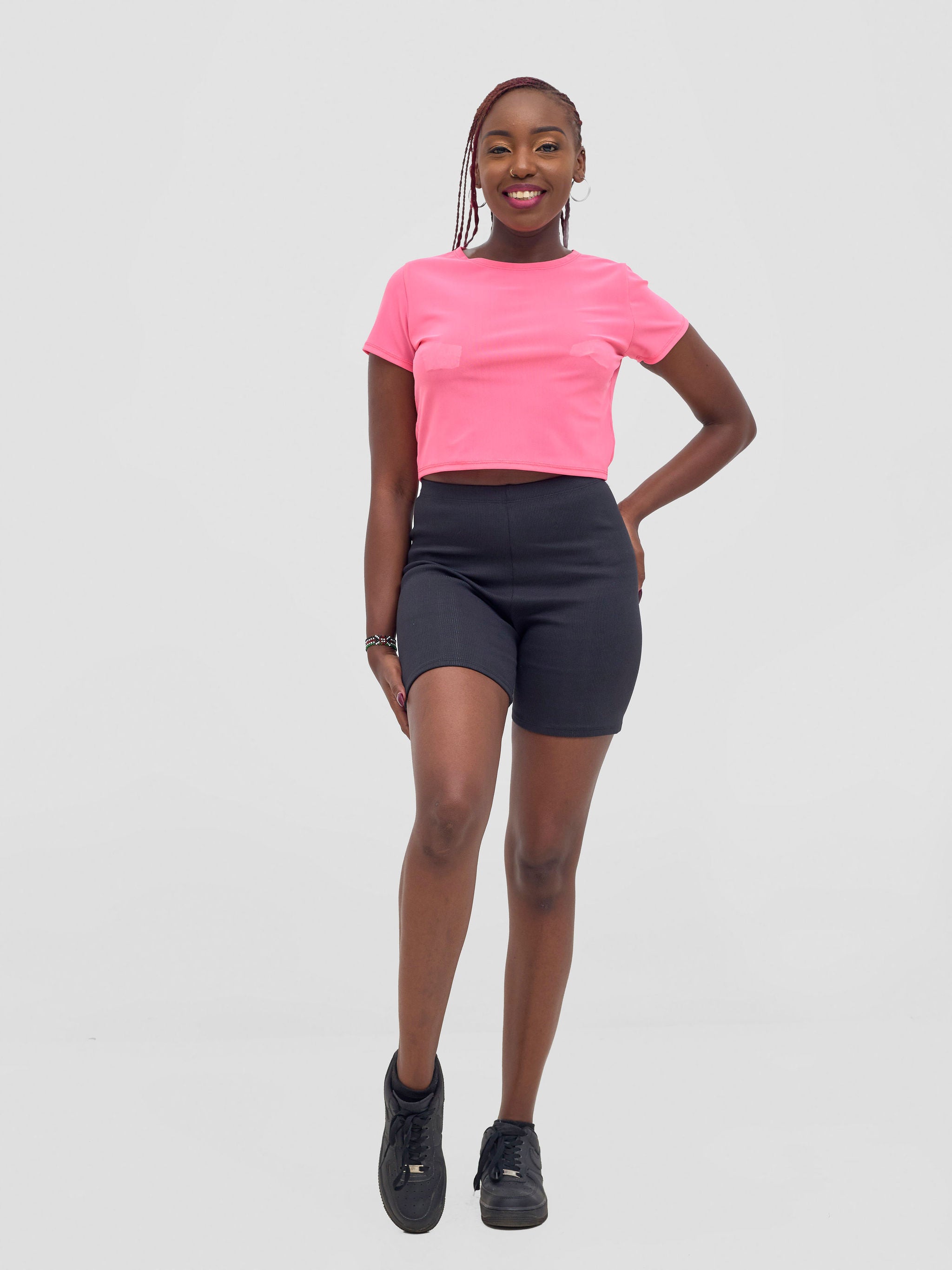 Zoya Vasha Short Sleeve Mesh Top - Neon Pink