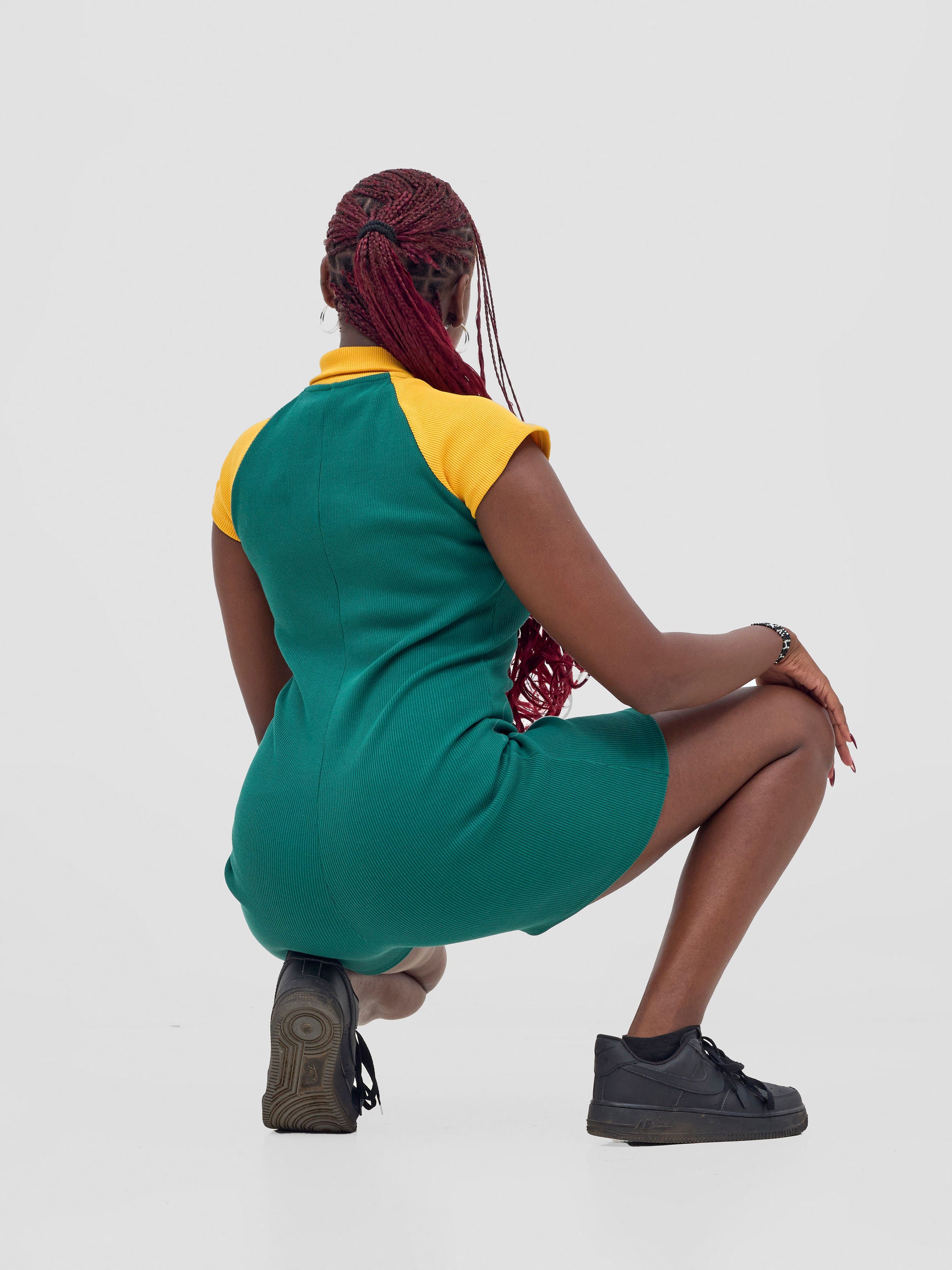Zoya Vasha Raglan Sleeve Playsuit - Green / Yellow