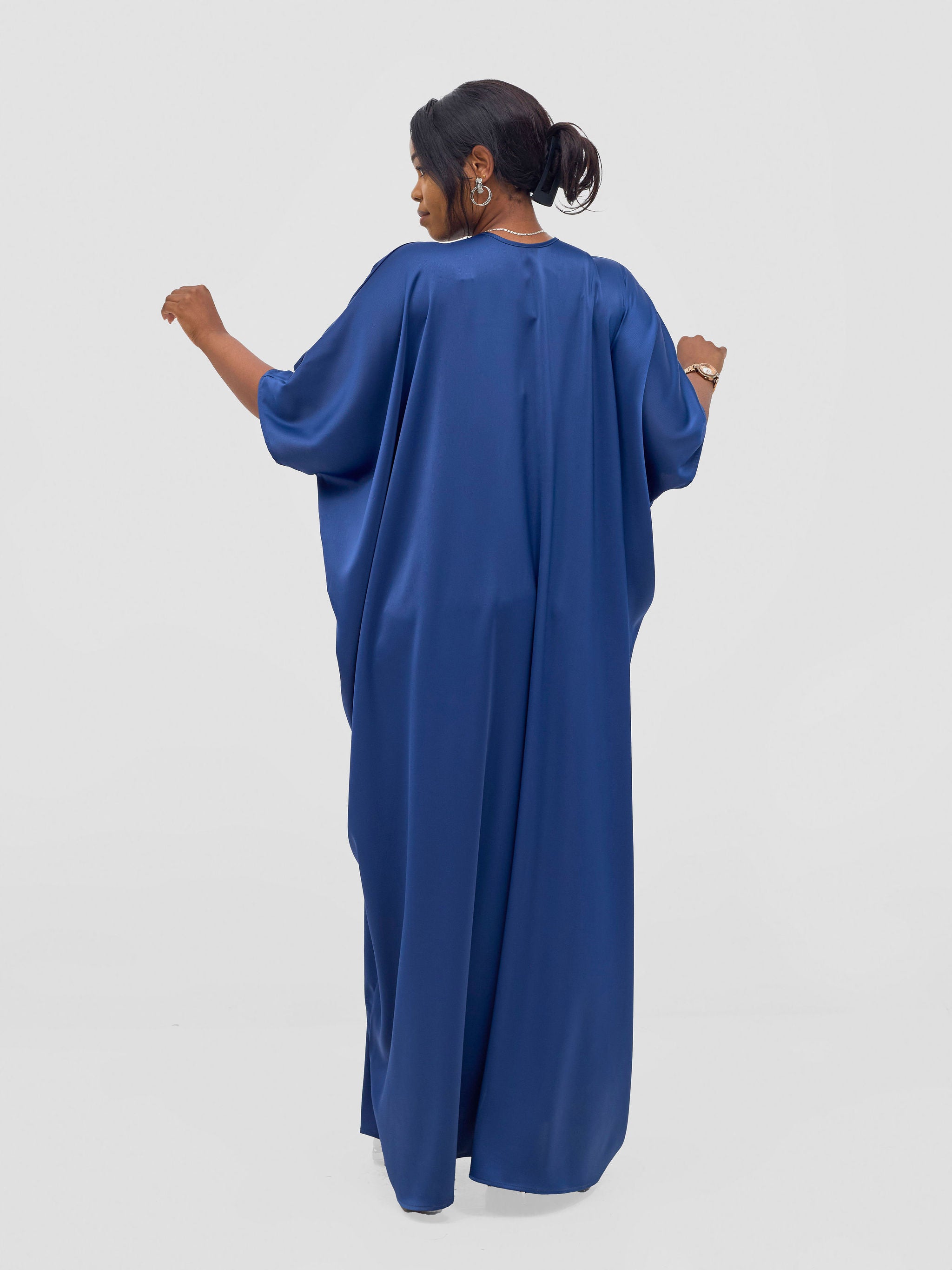 Vivo Sarabi Panelled V-Neck Kaftan - Navy Blue