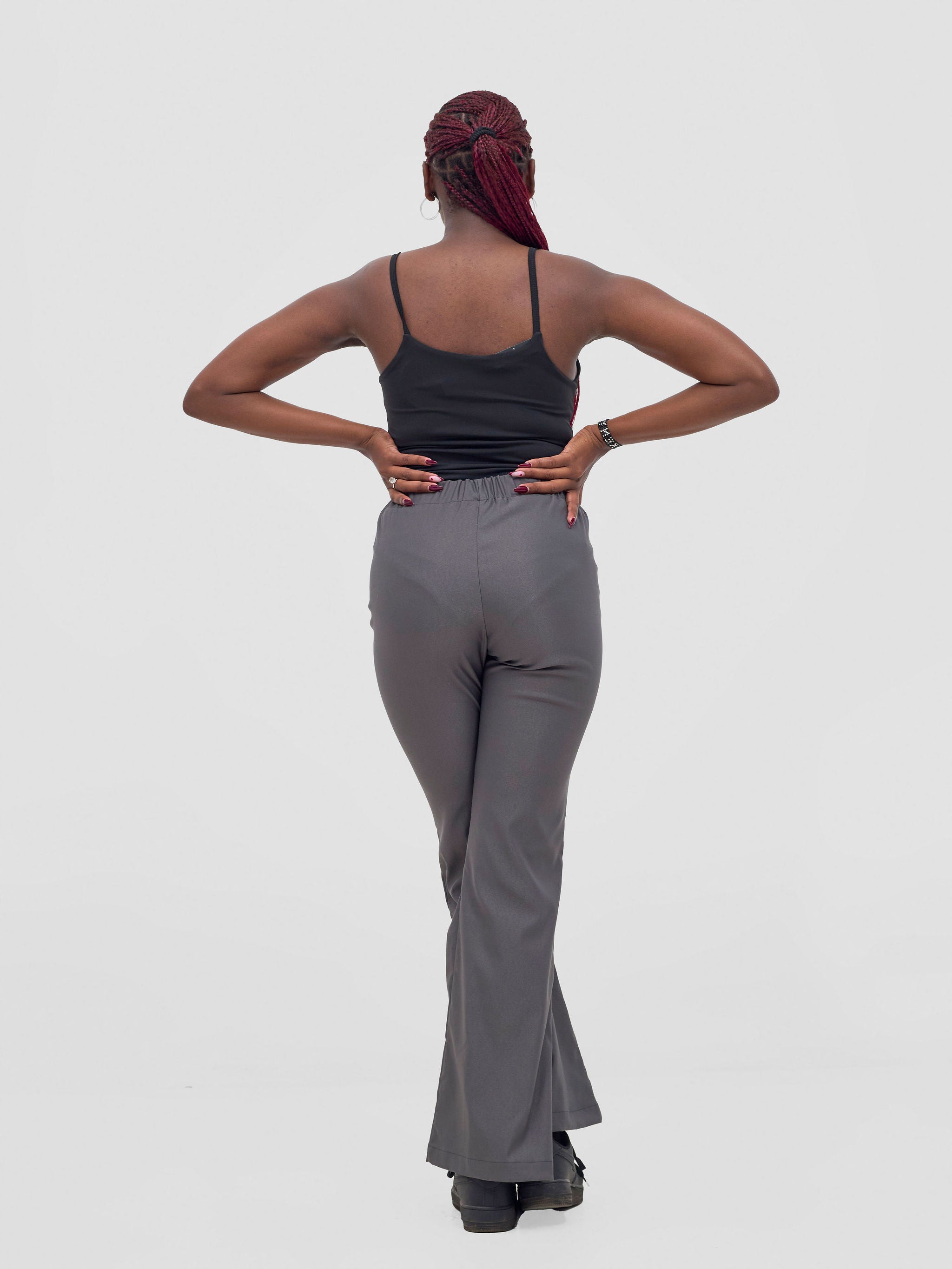 Zoya Sadira Bell Bottom Pants - Grey