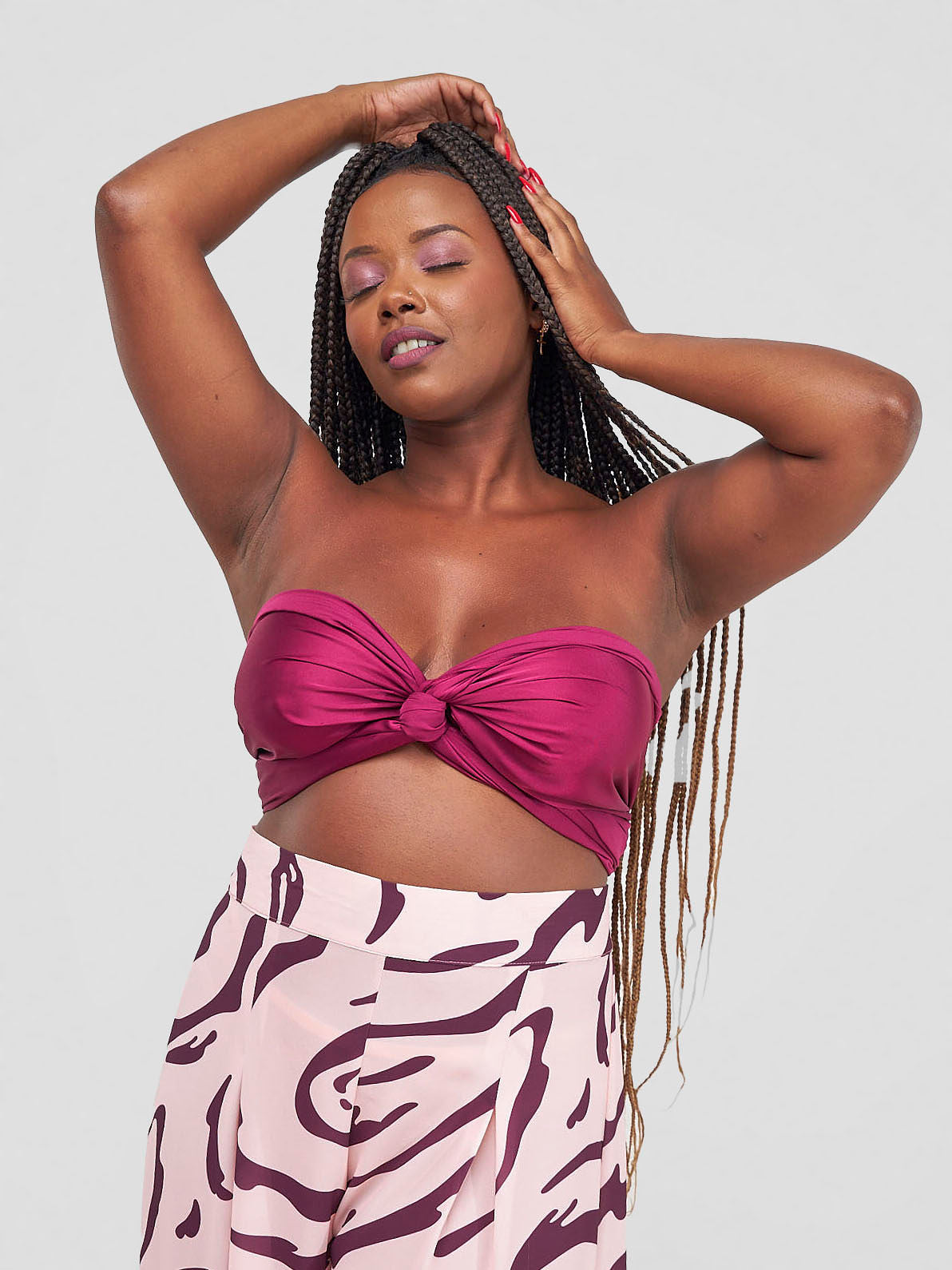 Zoya Shani Scarf Top - Burgundy
