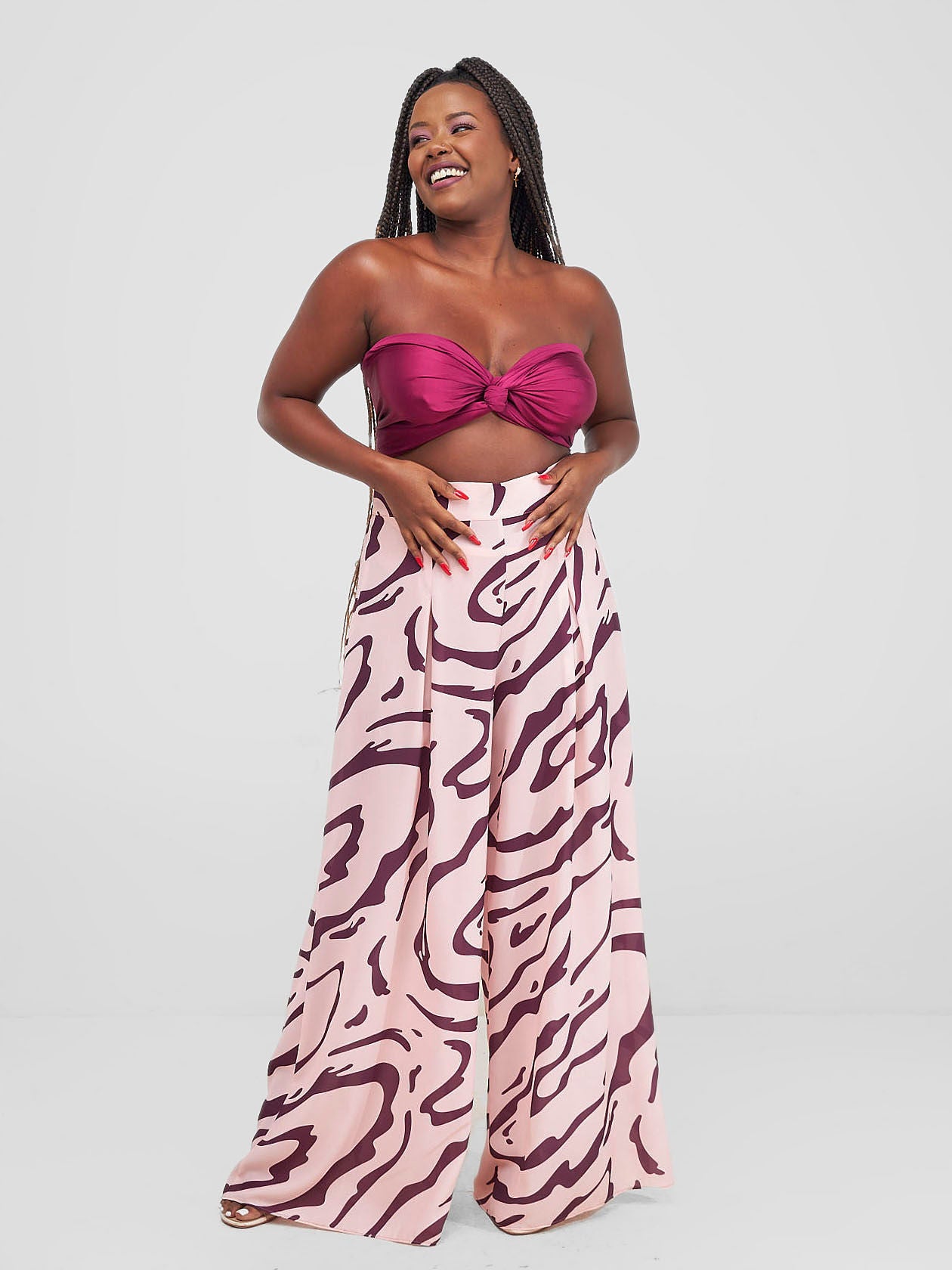 Zoya Shani Scarf Top - Burgundy