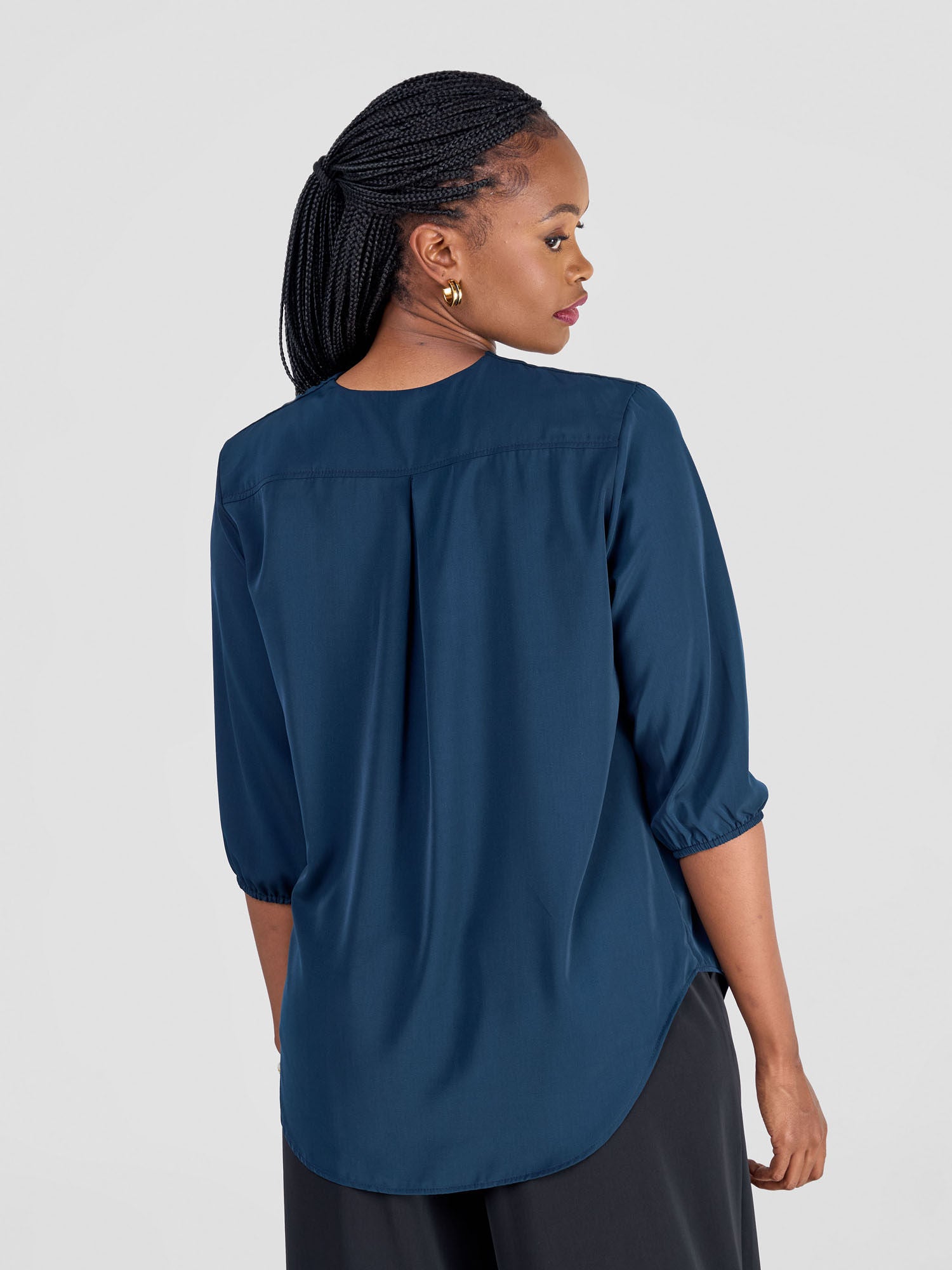 Vivo Dua 3/4 Sleeved V Neck Shirt - Dark Teal