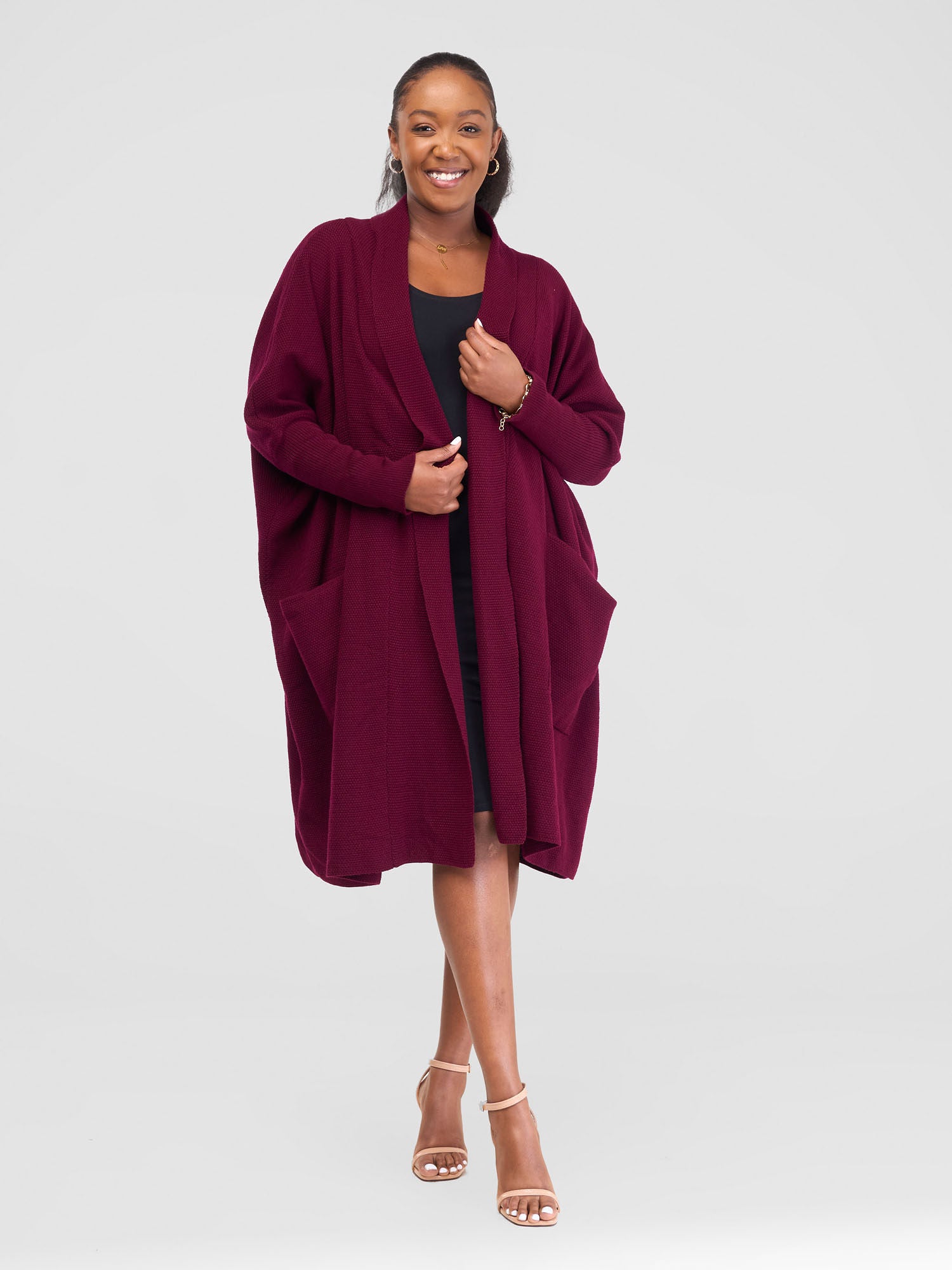Vivo Cuffed Wide Sweater - Maroon