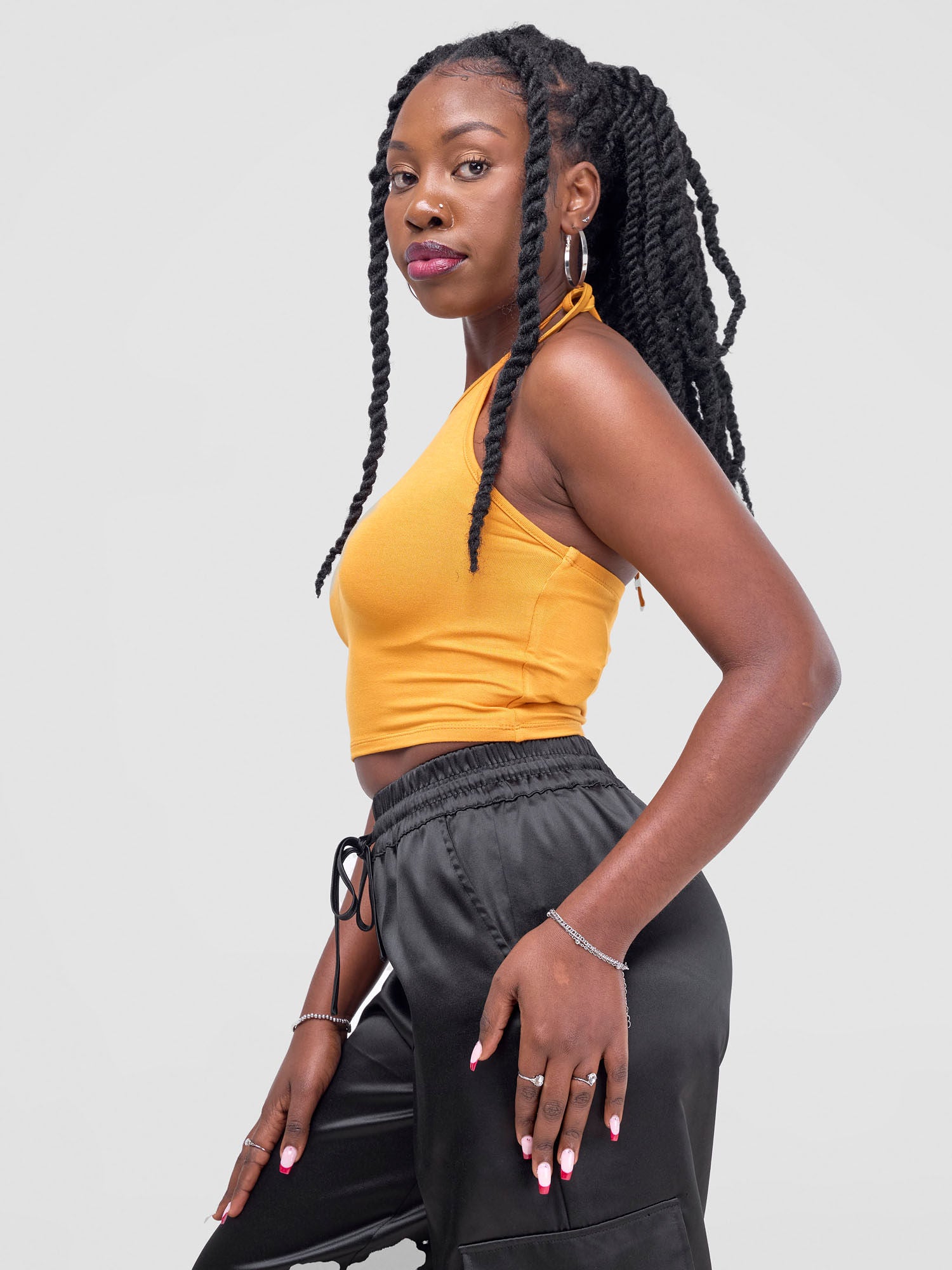 Zoya Basic Halter Tie Top - Mustard