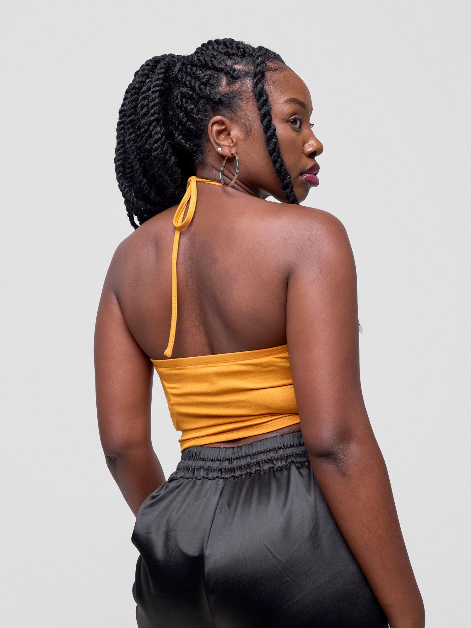 Zoya Basic Halter Tie Top - Mustard