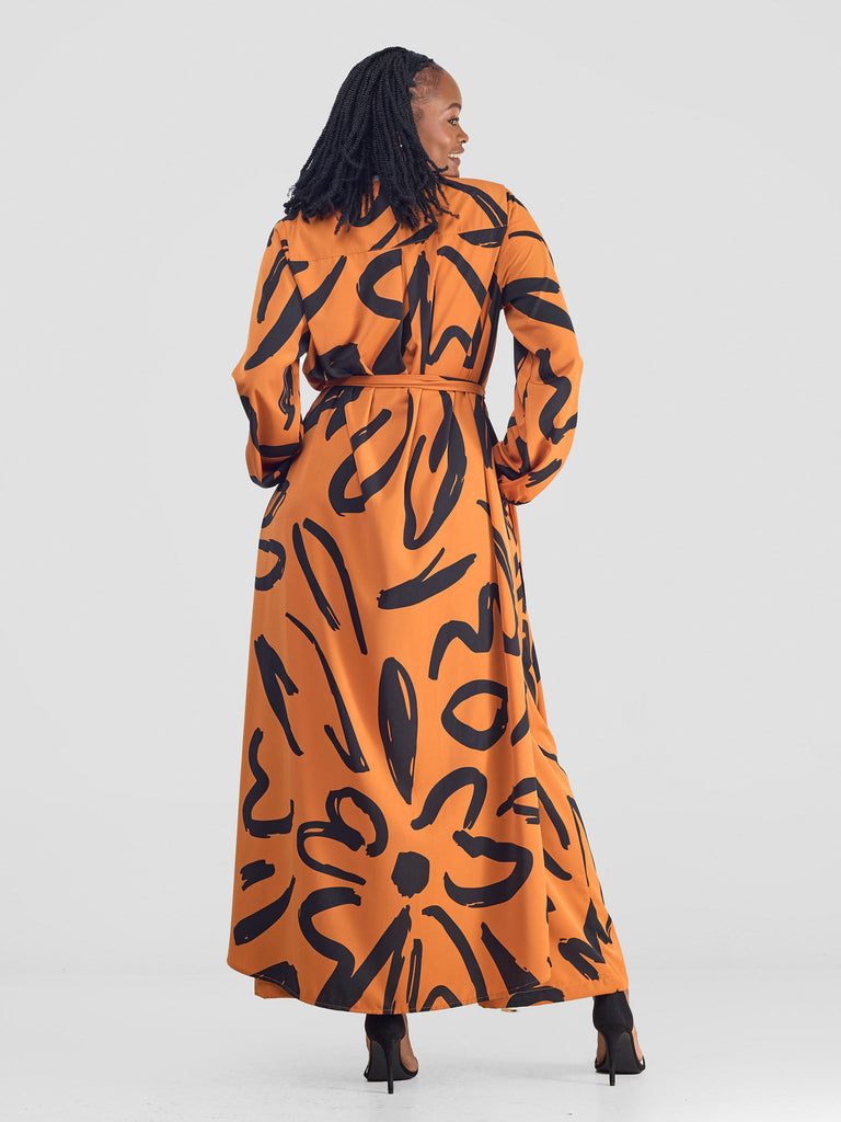 Vivo Chesi Kimono - Rust / Black Hesi Print