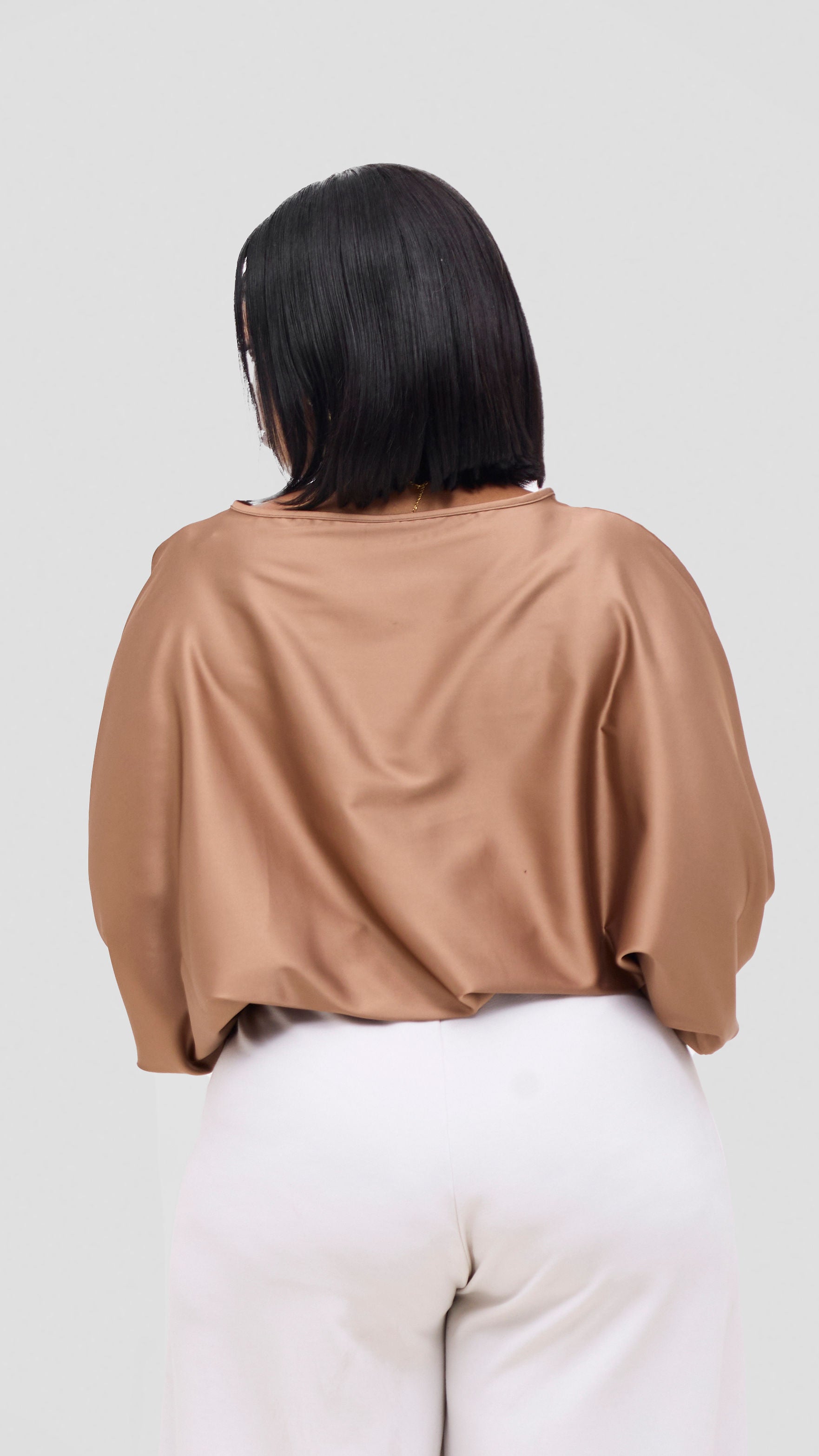 Vivo Sawari Crossed Cuff Batwing Top - Light Tan