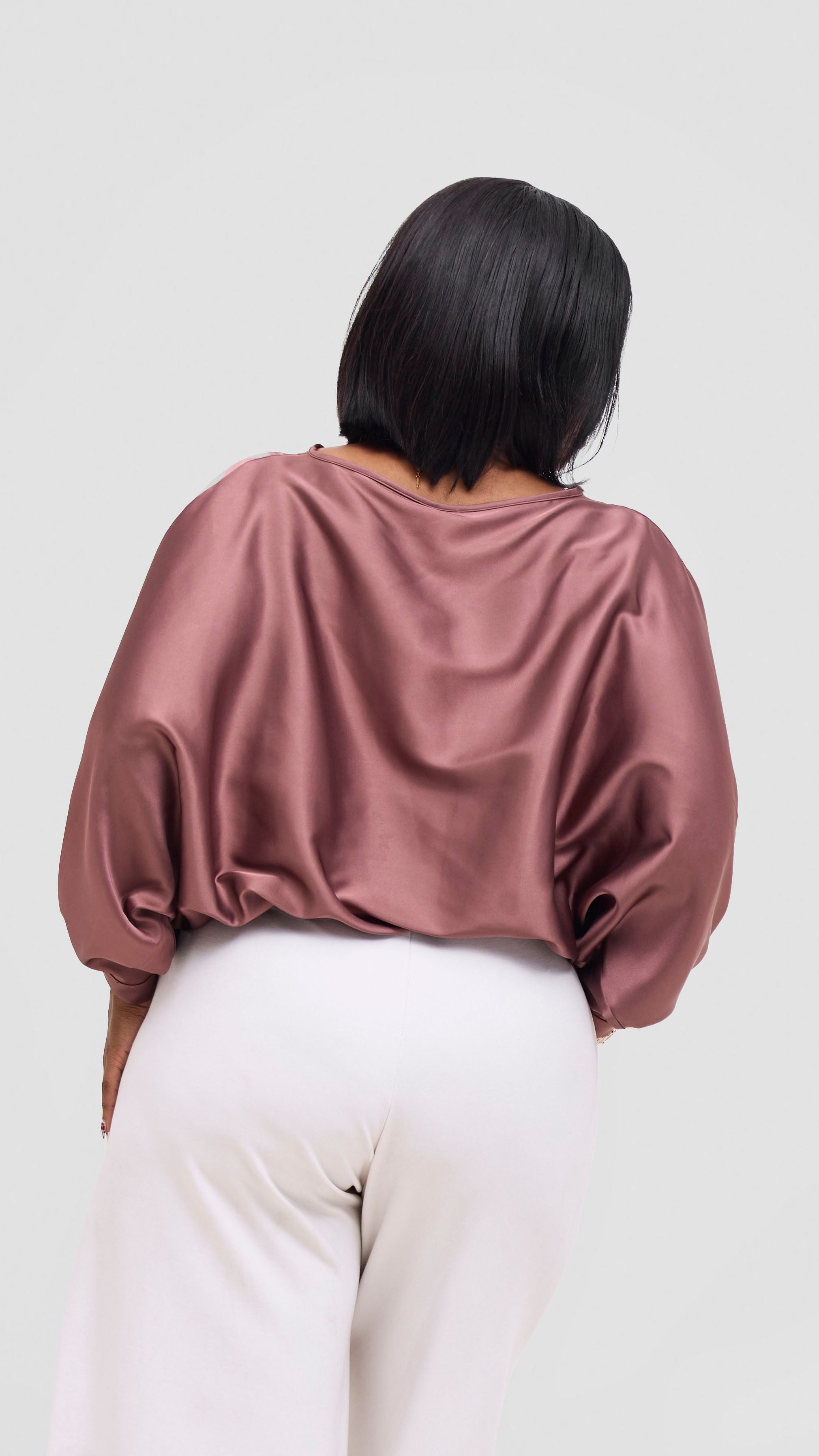 Vivo Sawari Crossed Cuff Batwing Top - Dark Brown