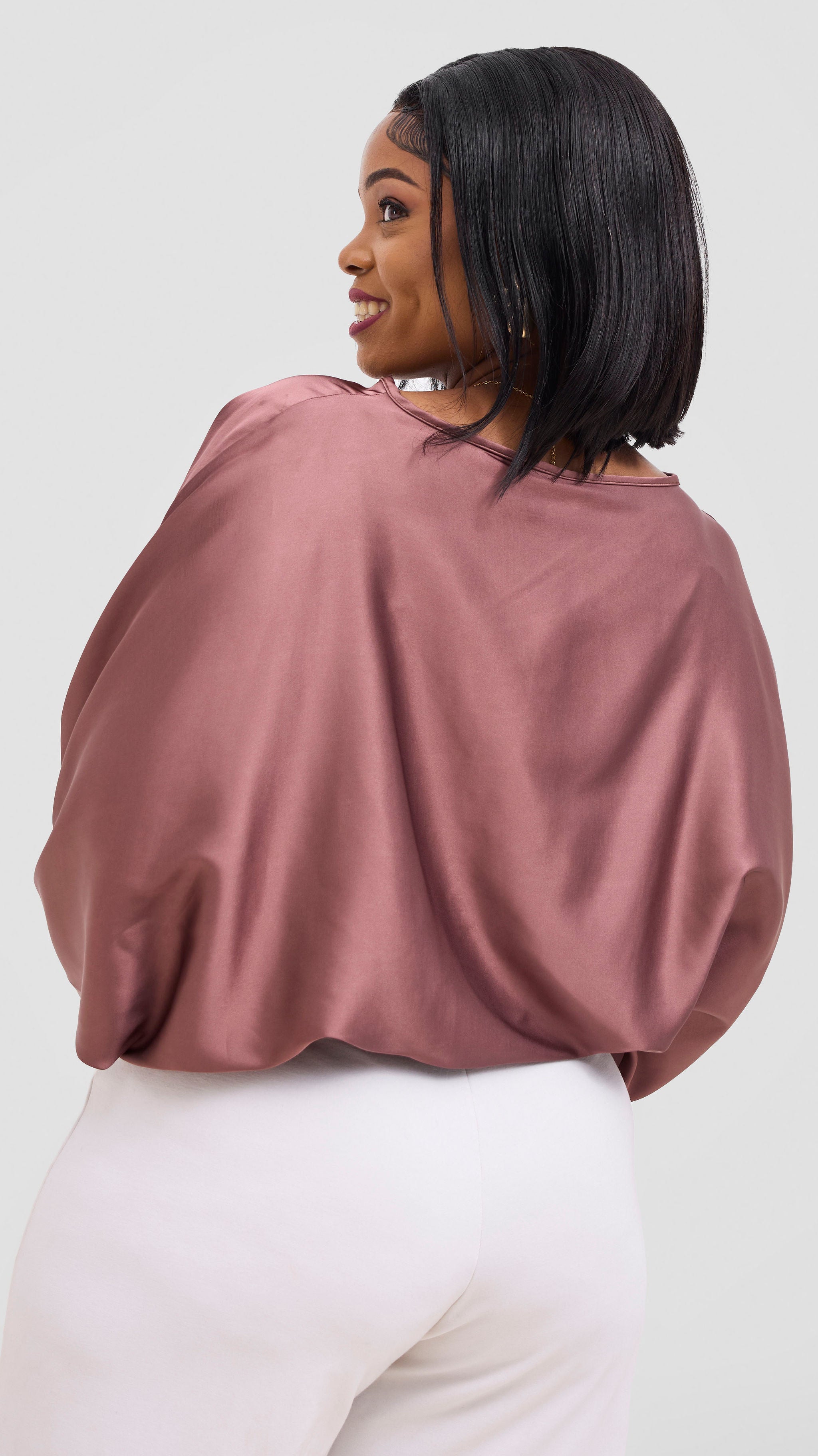Vivo Sawari Crossed Cuff Batwing Top - Dark Brown