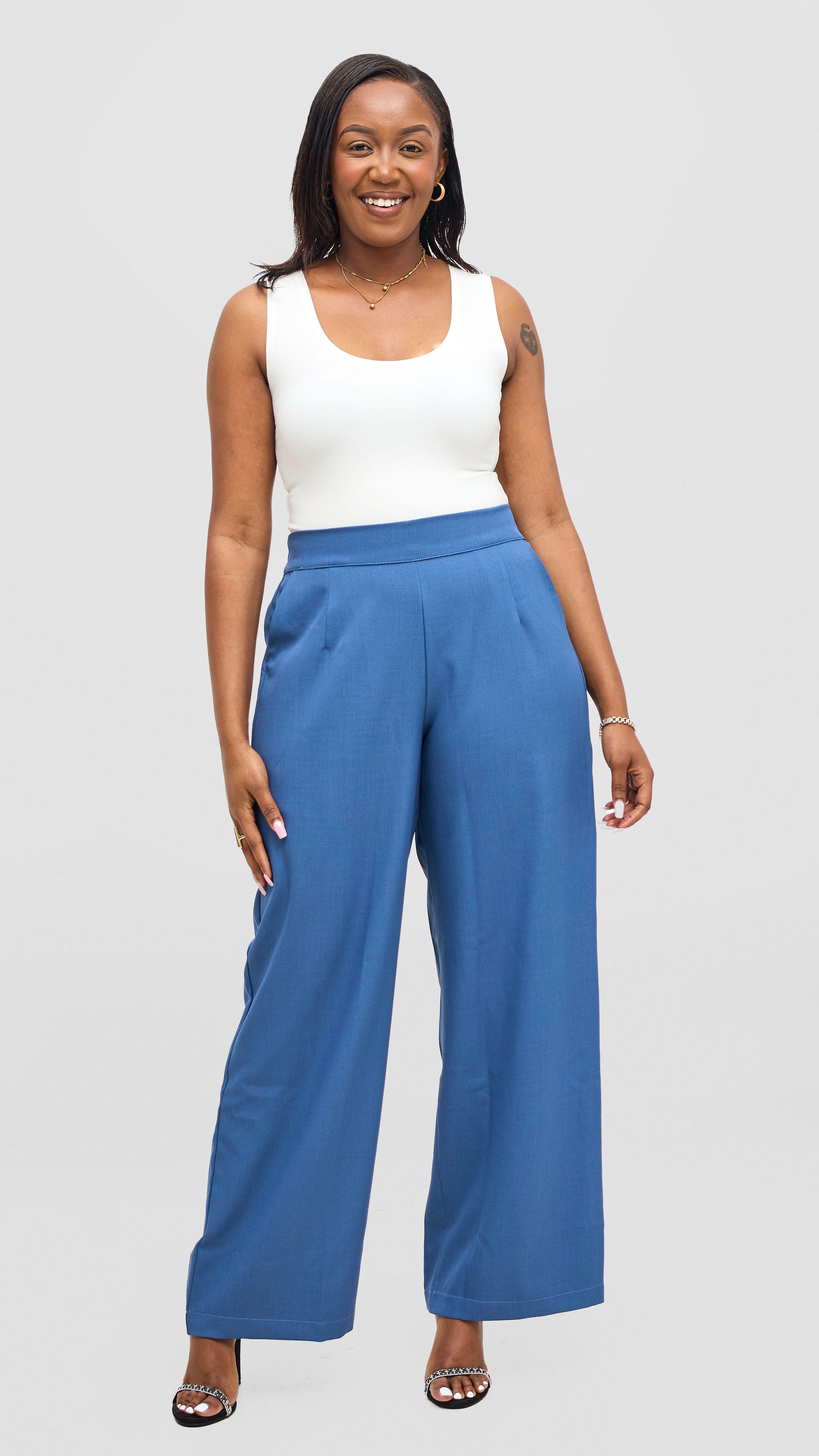 Vivo Tahisa Straight Leg Pants - Blue