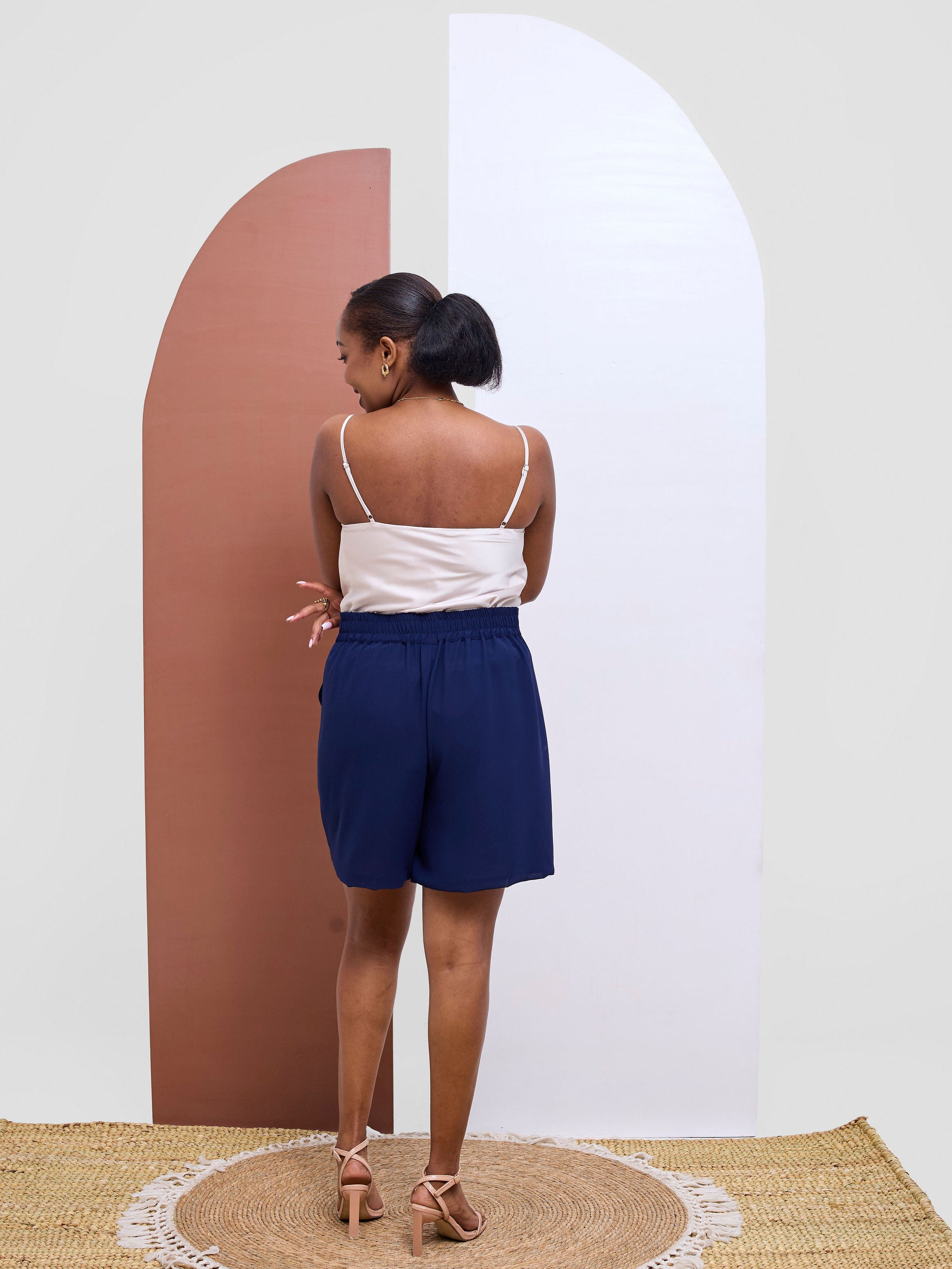 Vivo Basic Strappy Cowl Top - Champagne