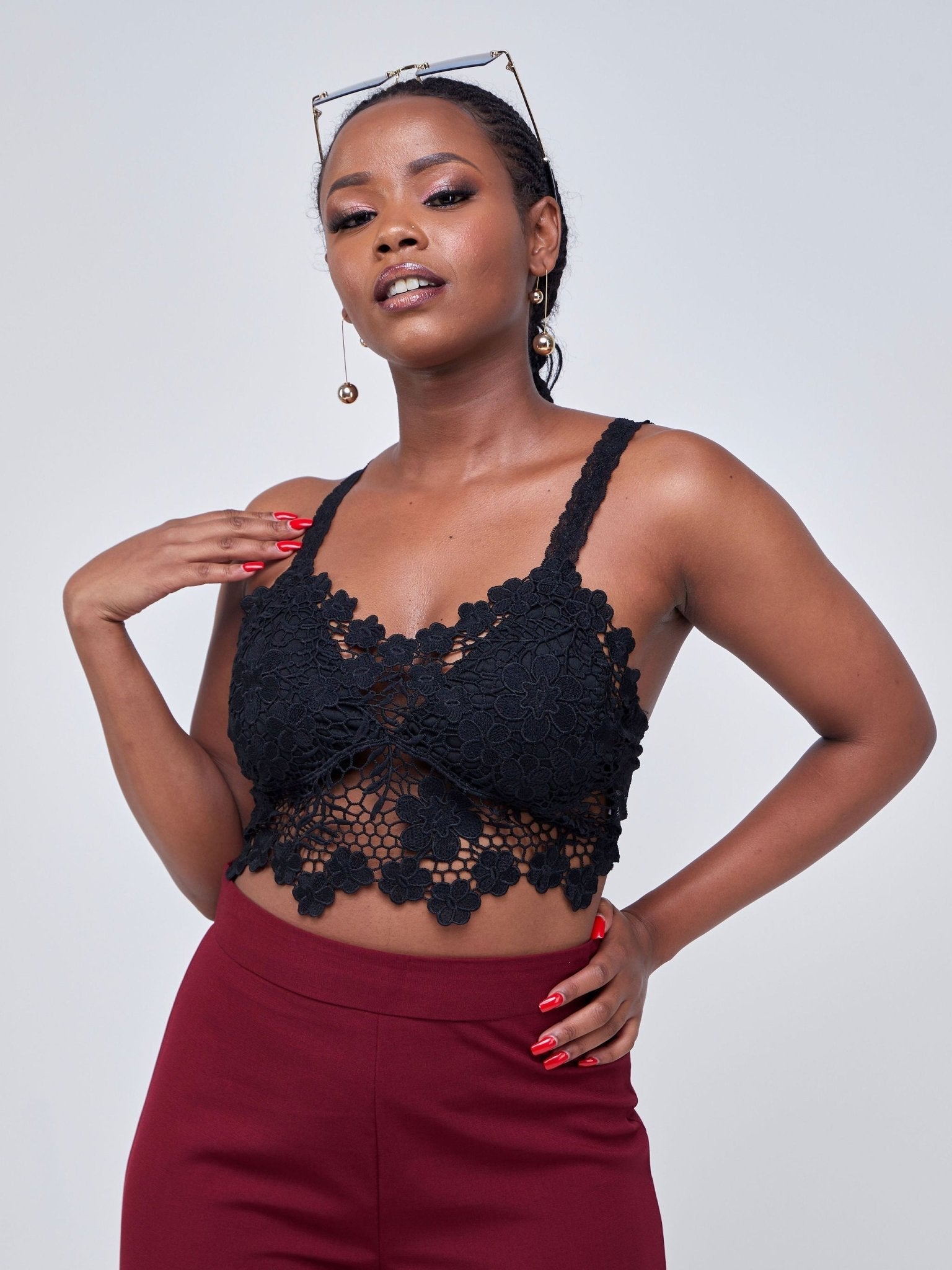 Lola Lace Bralette - Black - Shopzetu